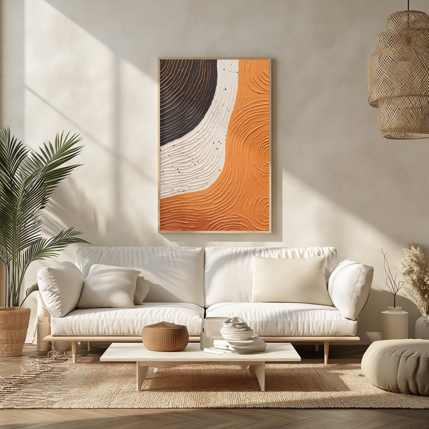 Harmony Curve, Abstract Art Print, Warm Palette, Modern Wall , Curved Line Artwork, Earthy Tones Decor, Minimalist Style, Elegant Poster,