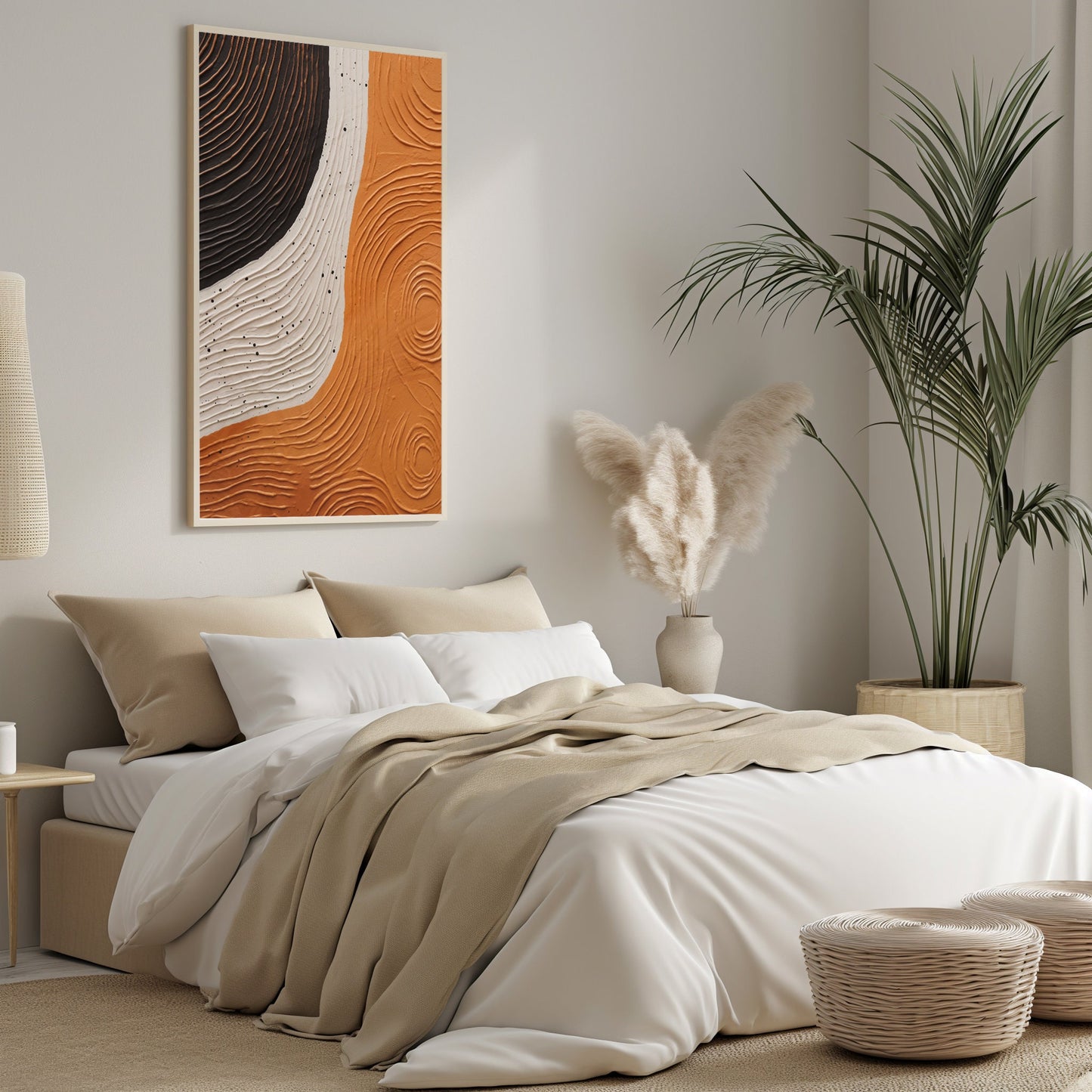 Harmony Curve, Abstract Art Print, Warm Palette, Modern Wall , Curved Line Artwork, Earthy Tones Decor, Minimalist Style, Elegant Poster,