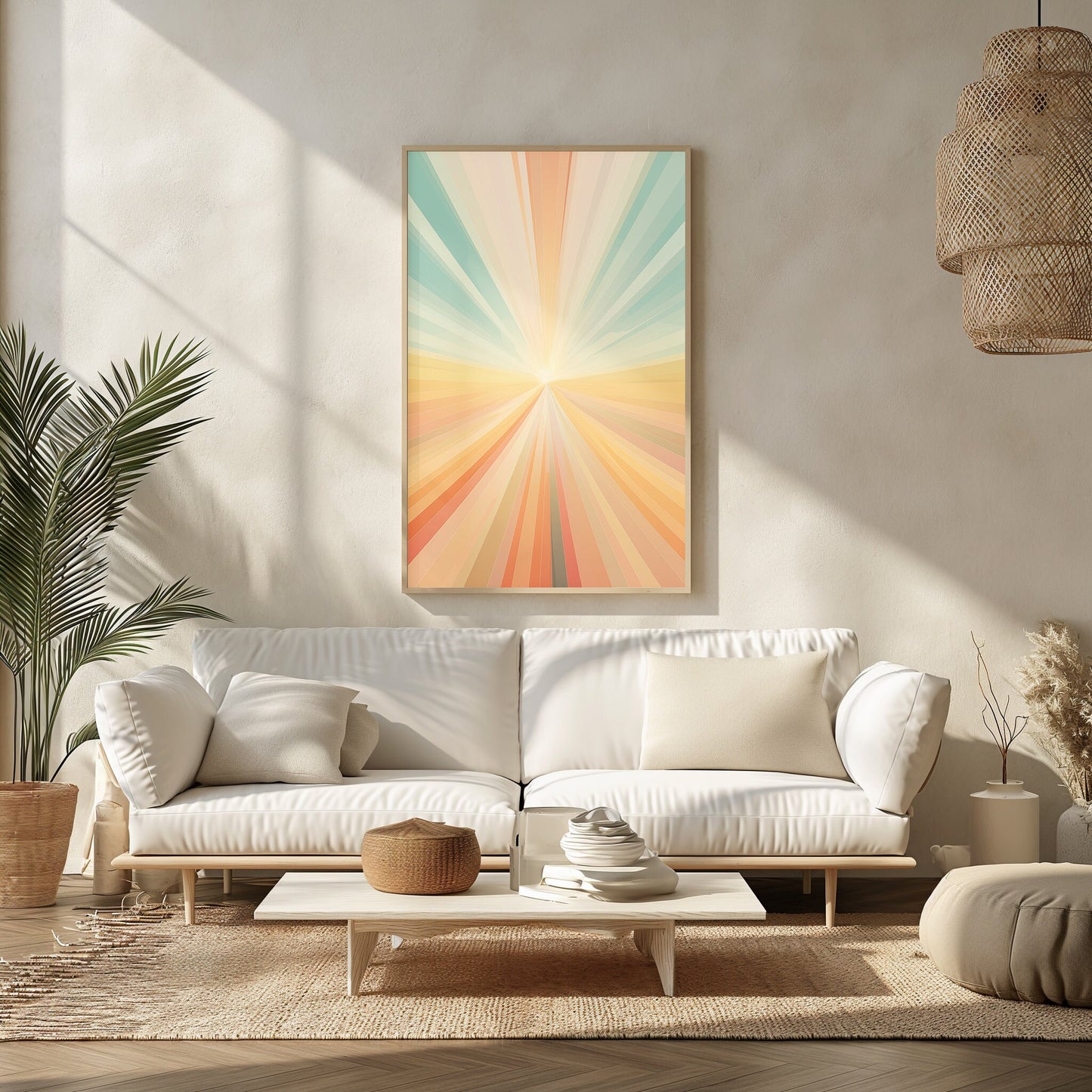 Sunrise Spectrum Abstract Art, Digital Sunrise Print, Warm Palette Wall Art, Contemporary Digital Decor