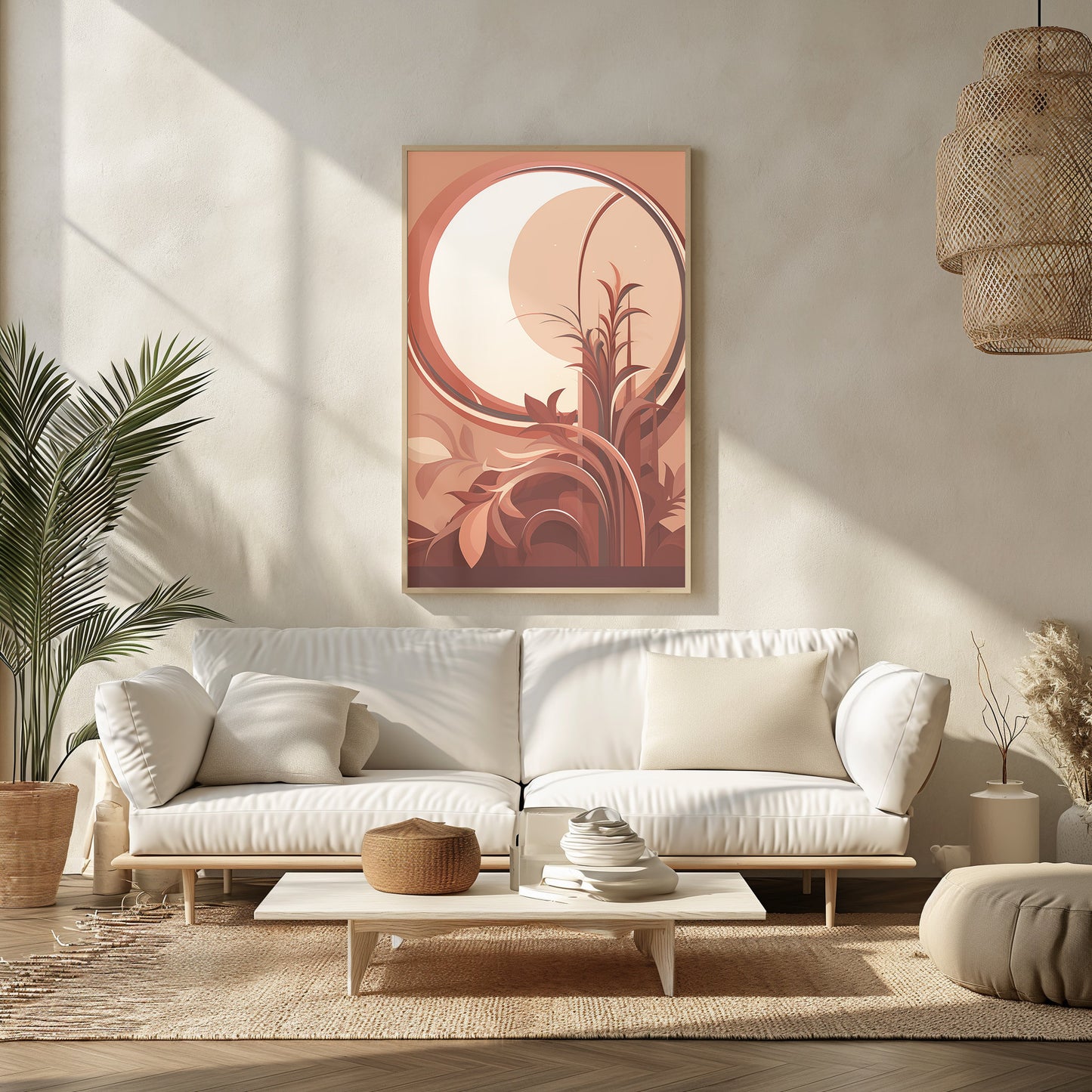 Autumn Serenade, Modern Nature Art, Digital Sunset Print, Earth Tone Living, Boho Chic Decor, Printable Warm Landscape