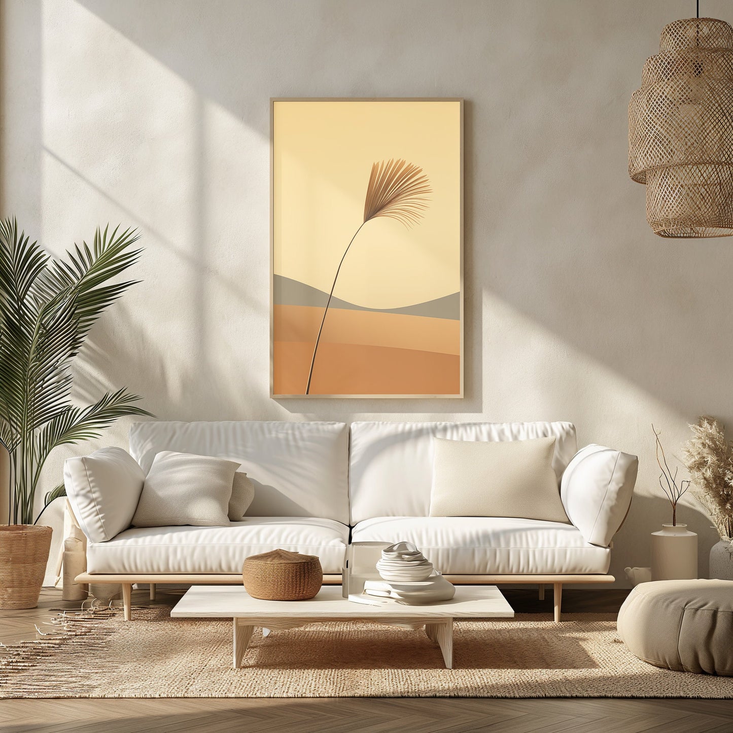 Serenity Sunrise - Abstract Desert Dune Art Print, Contemporary Home Decor