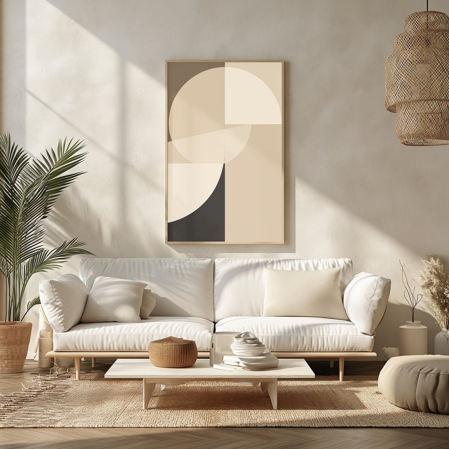 Serene Contour Elegance, Modern Abstract Art, Warm Neutrals and Bold Accents, Sophisticated Wall Decor, Poster Art