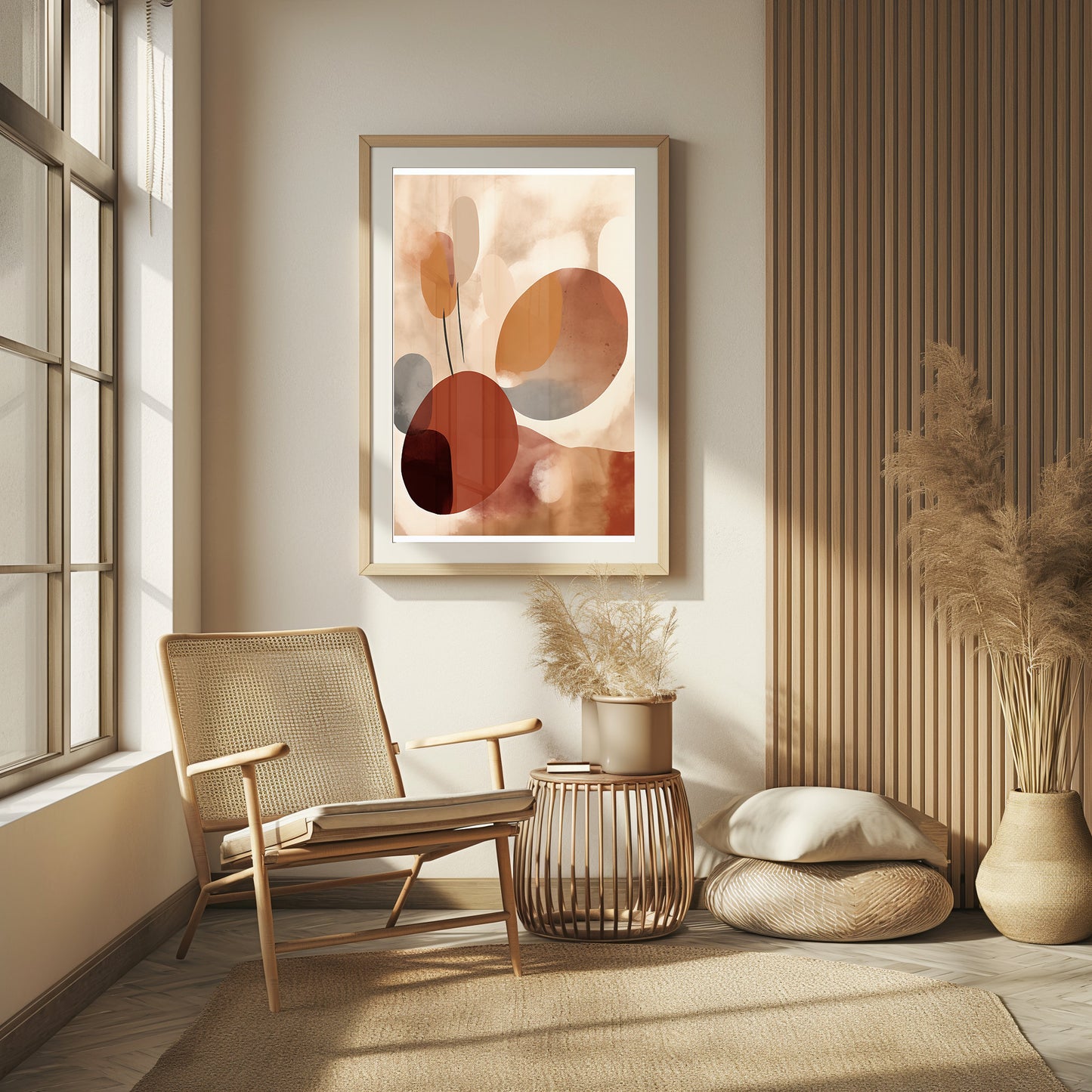 Autumnal Abstract, Modern Geometric Print, Warm Toned Wall Art, Contemporary Digital Decor, Boho Chic Aesthetic, Instant Download