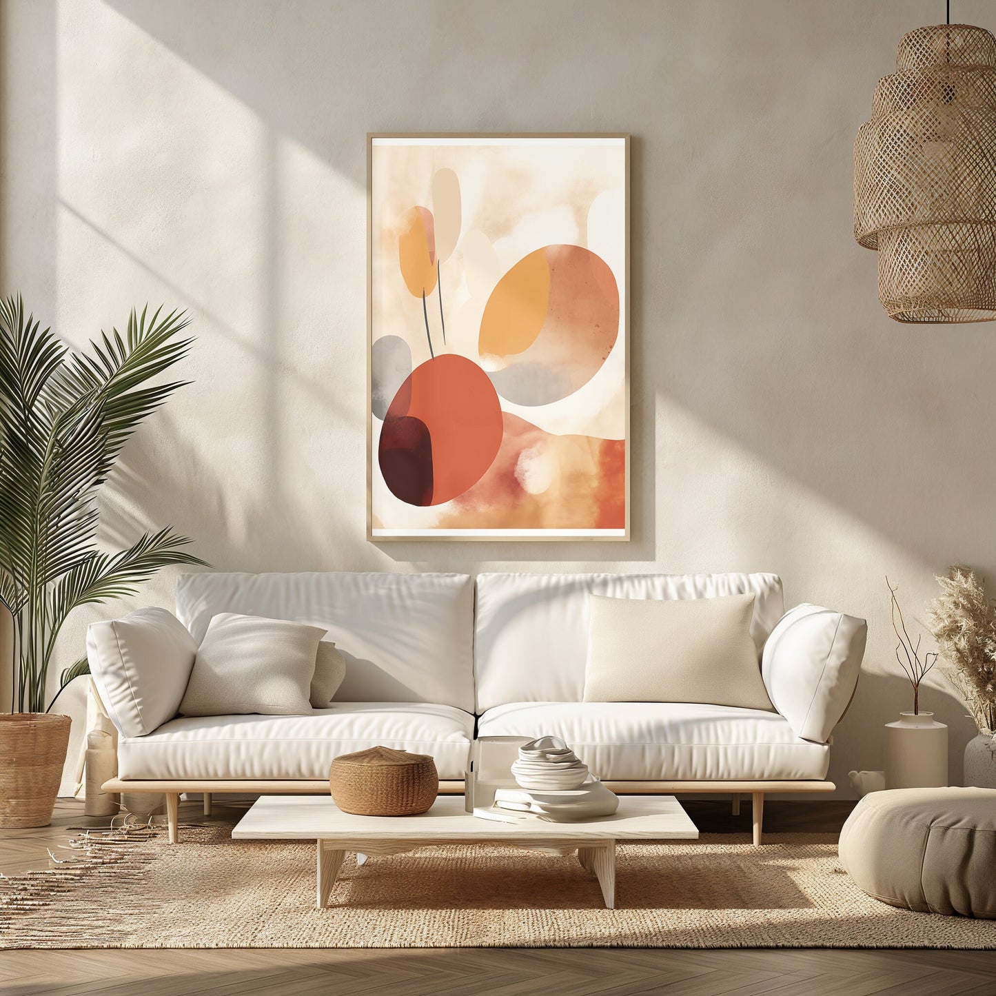 Autumnal Abstract, Modern Geometric Print, Warm Toned Wall Art, Contemporary Digital Decor, Boho Chic Aesthetic, Instant Download