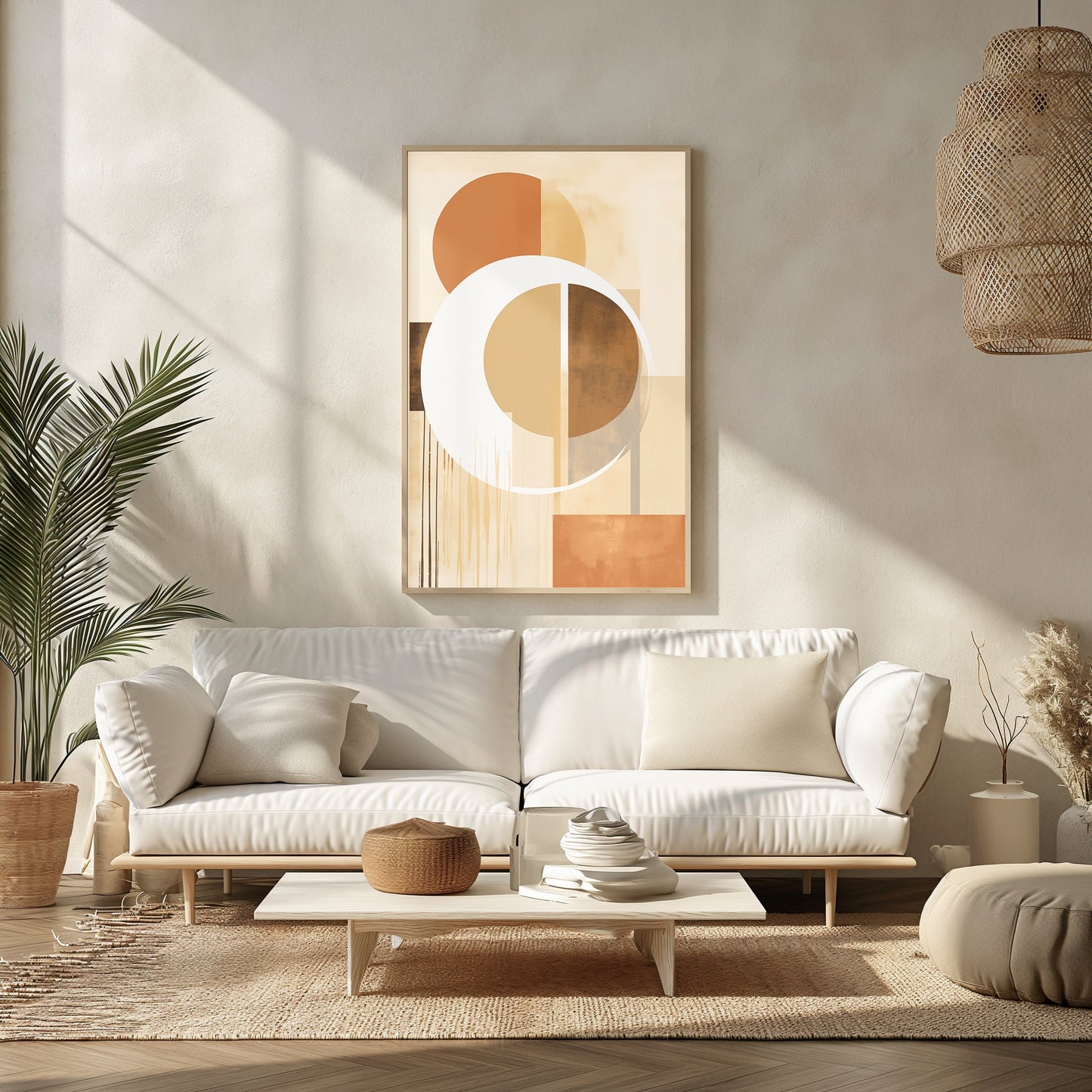 Neutral Elegance, Chic Circular Abstract, Modern Wall Art, Soft Toned Digital Print, Minimalist Home Decor, Instant Download