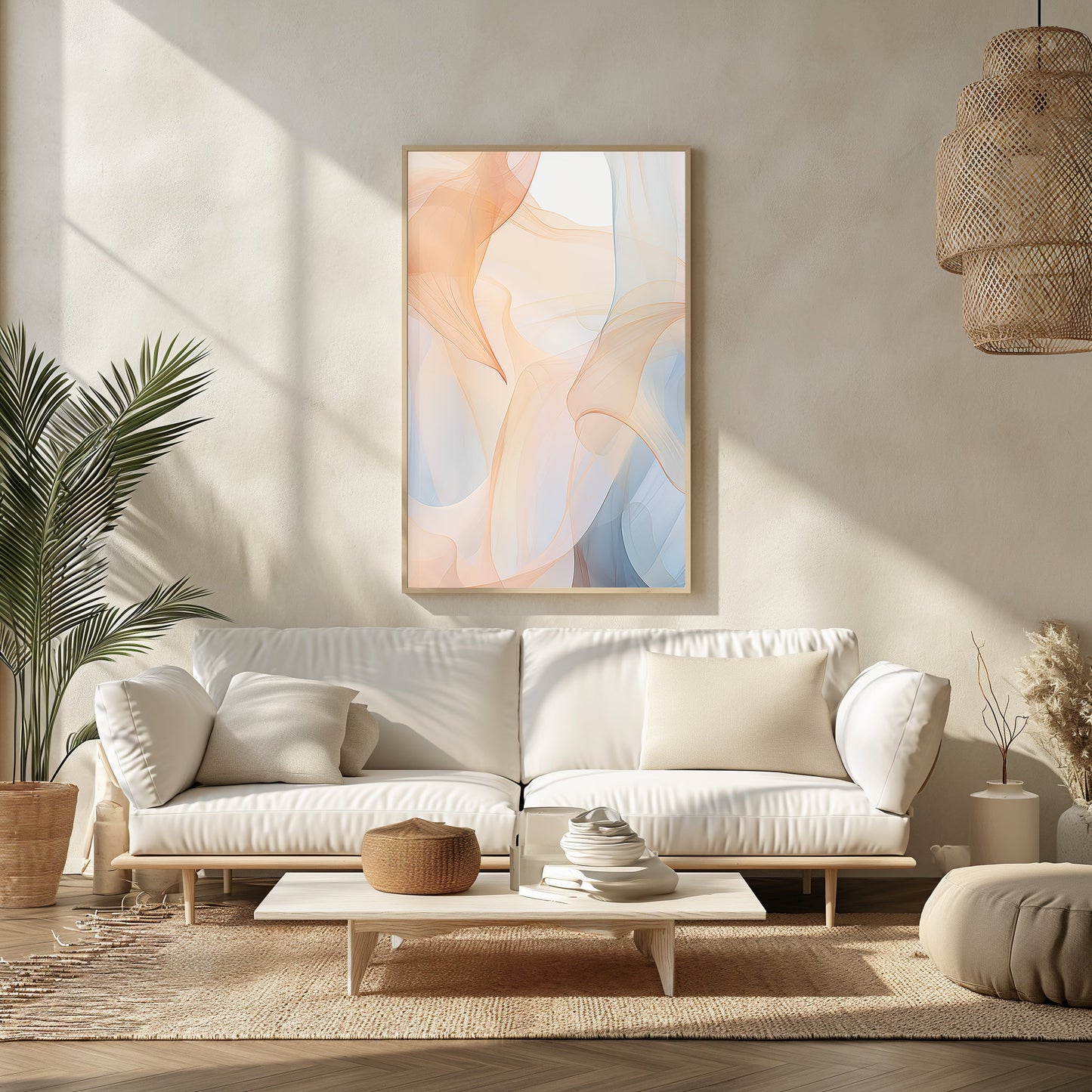 Abstract Serenity Flow, Soothing Bedroom Art, Pastel Fluid Print, Modern Relaxation Artwork, Peaceful Wall Decor, Instant Digital Download