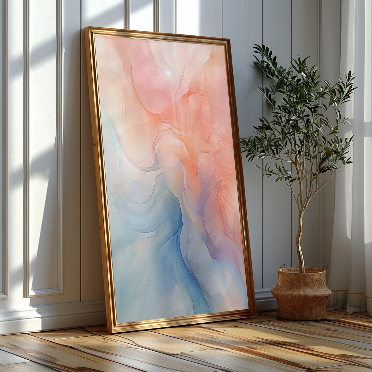 Vivid Abstract Trio Canvas Set, Ethereal Swirls Wall Art, Bohemian Home Decor, Instant Download