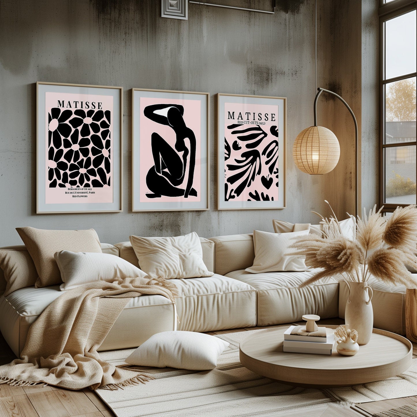 Matisse-Inspired Elegance - Black and Pink Artistic Fusion, Eclectic Style, Modern Interpretations for Stylish Interior, Picasso Inspiration