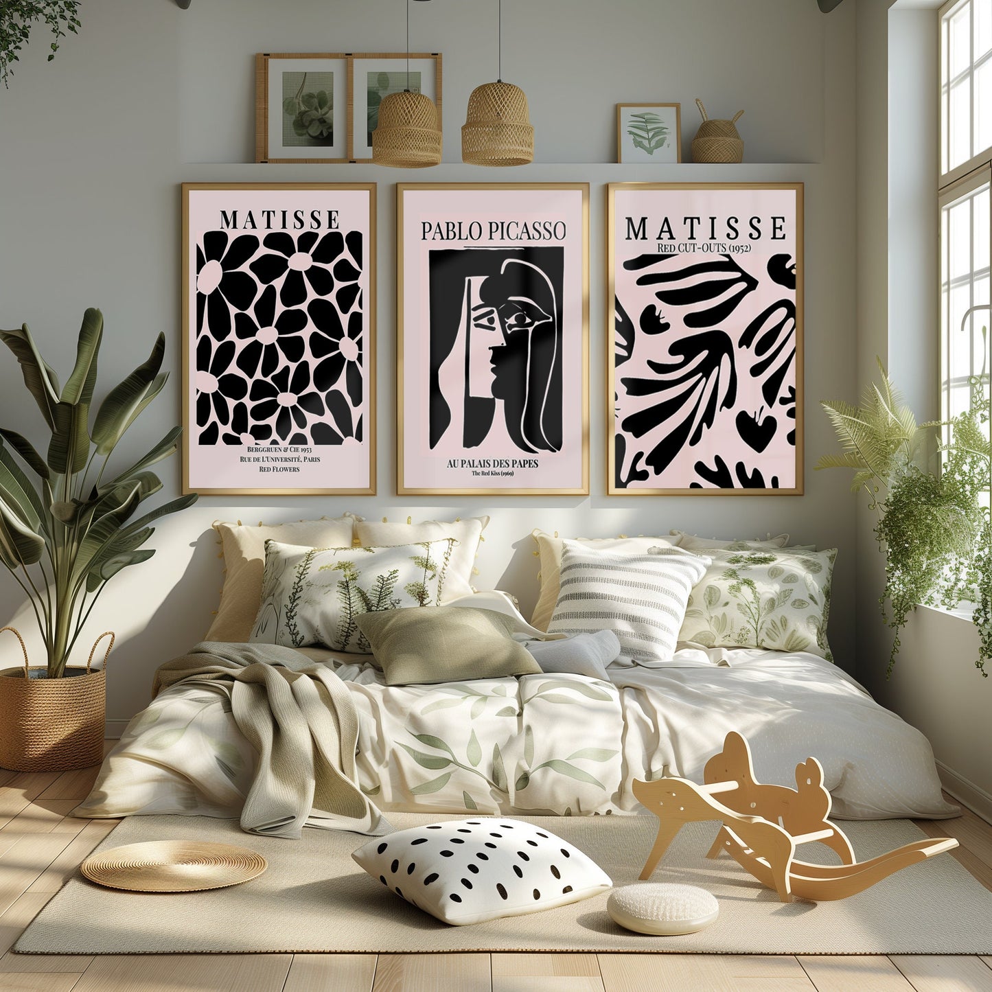 Iconic Masters Trio - Matisse Cutouts & Picasso Line Art, Classic Meets Contemporary for Artful Home Decor, Matisse Print, Picasso Posters