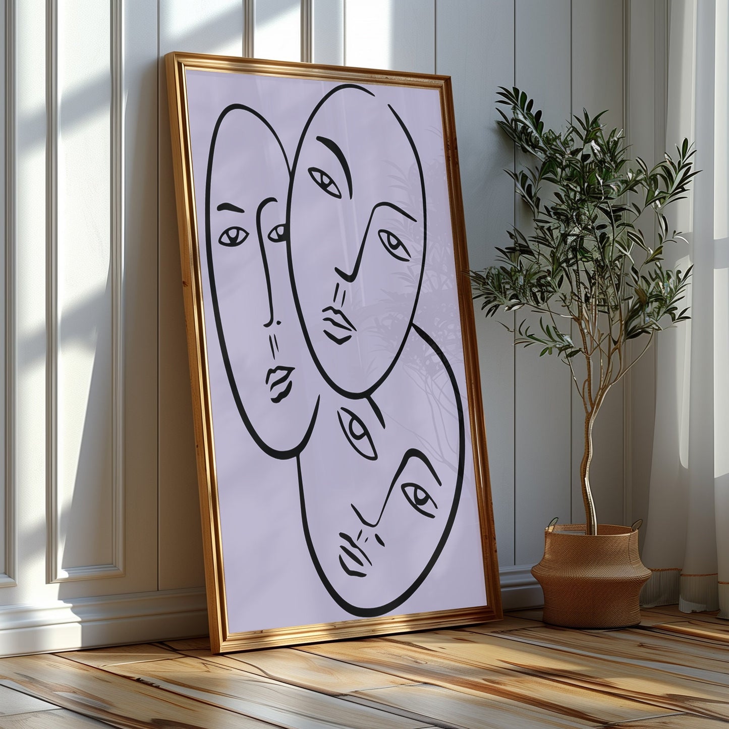 Musing Lines - Trio of Face Line Art, Reflective and Stylish Profiles for a Subtle Home Statement, Printable Art, Digital Art Work,