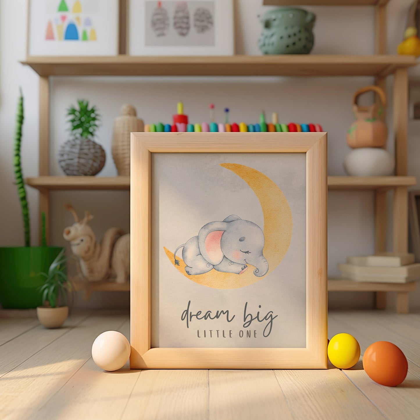 Kids Room Poster, Nursery Poster, Elephant Wall Art, Childrens Room Print, Inspirational Quote Print,Baby Room Decor