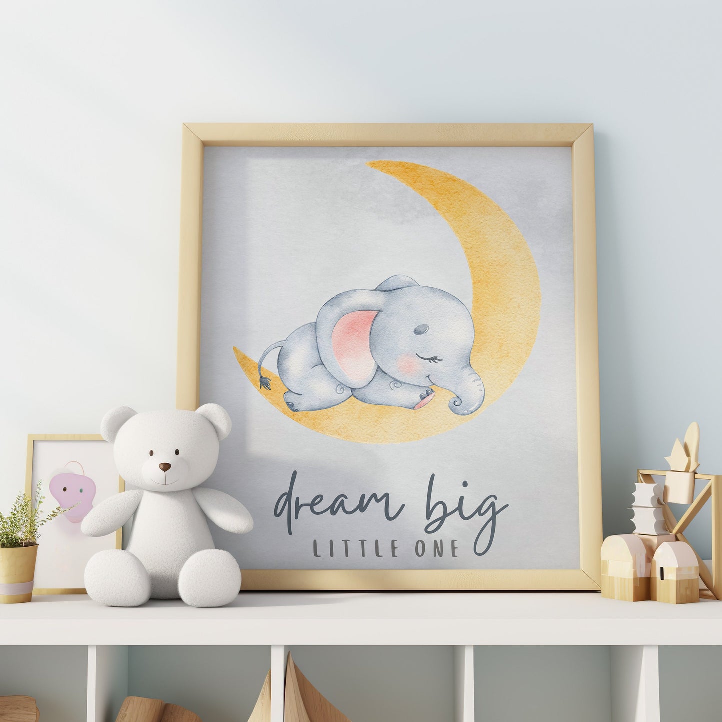 Kids Room Poster, Nursery Poster, Elephant Wall Art, Childrens Room Print, Inspirational Quote Print,Baby Room Decor