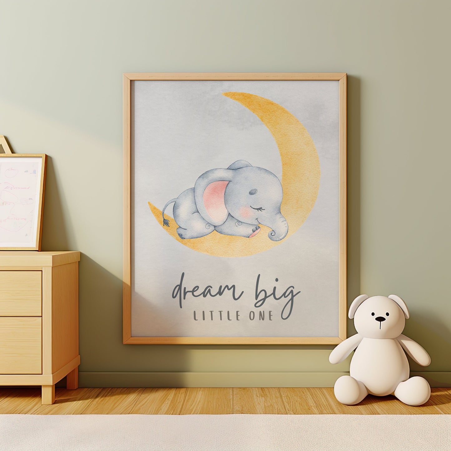 Kids Room Poster, Nursery Poster, Elephant Wall Art, Childrens Room Print, Inspirational Quote Print,Baby Room Decor