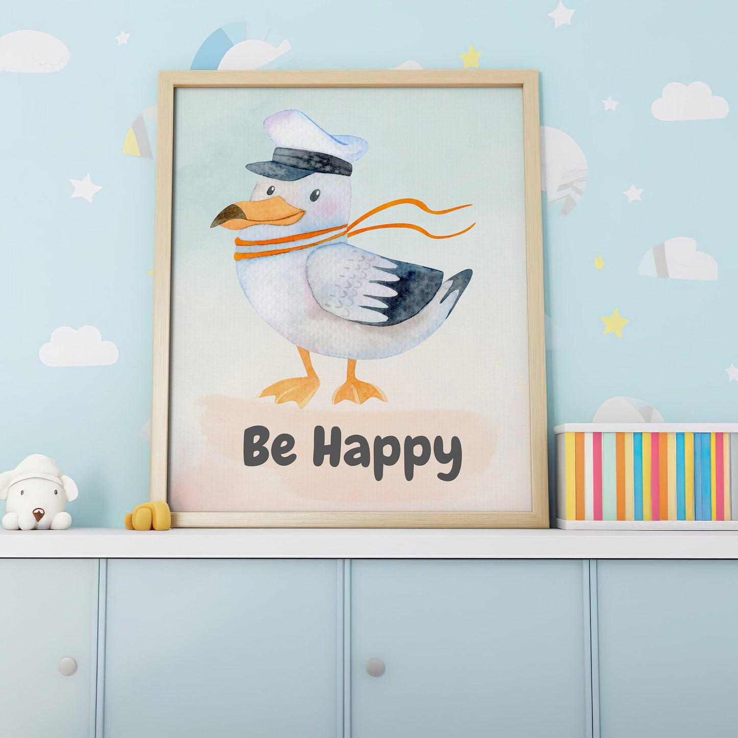 Nursery Print, Poster for Child Room, Seagull Wall Art, Baby Room Decor, Inspirational Quote Print, Seagull Print, Animal Print