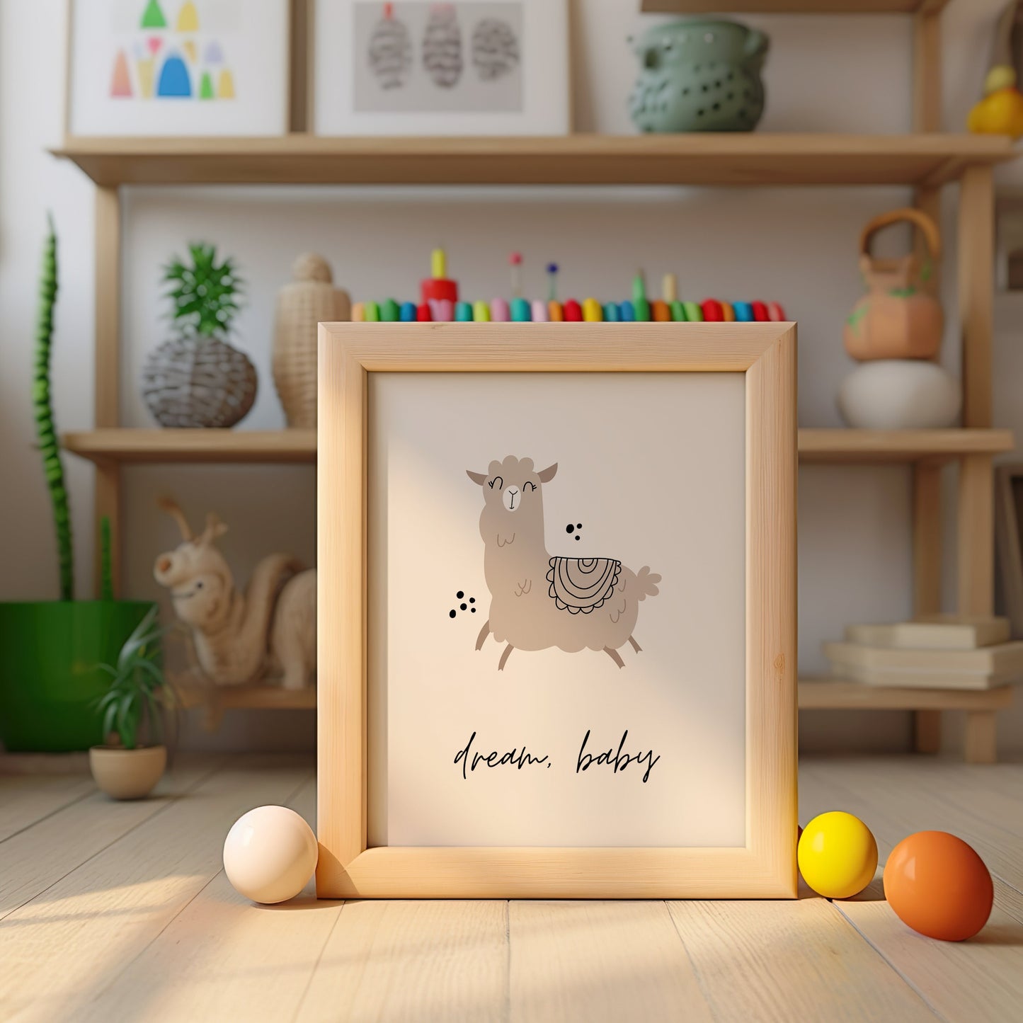 Llama Wall Art, Nursery Art, Kids Room Decor, Digital Poster For Kids Room, Nursery Decor, Kids Room Art, Digital Print, Childrens Room