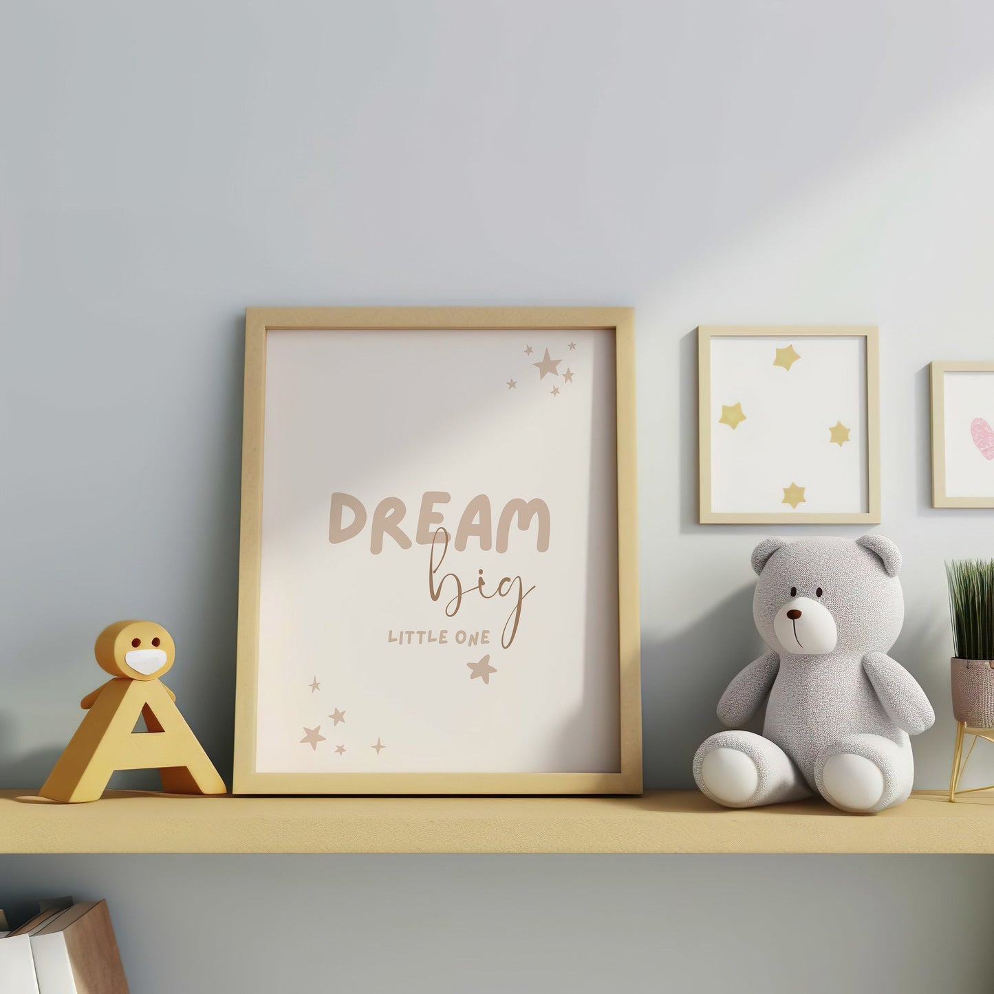 Nursery Wall Art, Dream Big Little One, Kids Poster, Kids Room Decor, Inspirational Quote Print, Poster for Nursery, Nursery Poster, Poster