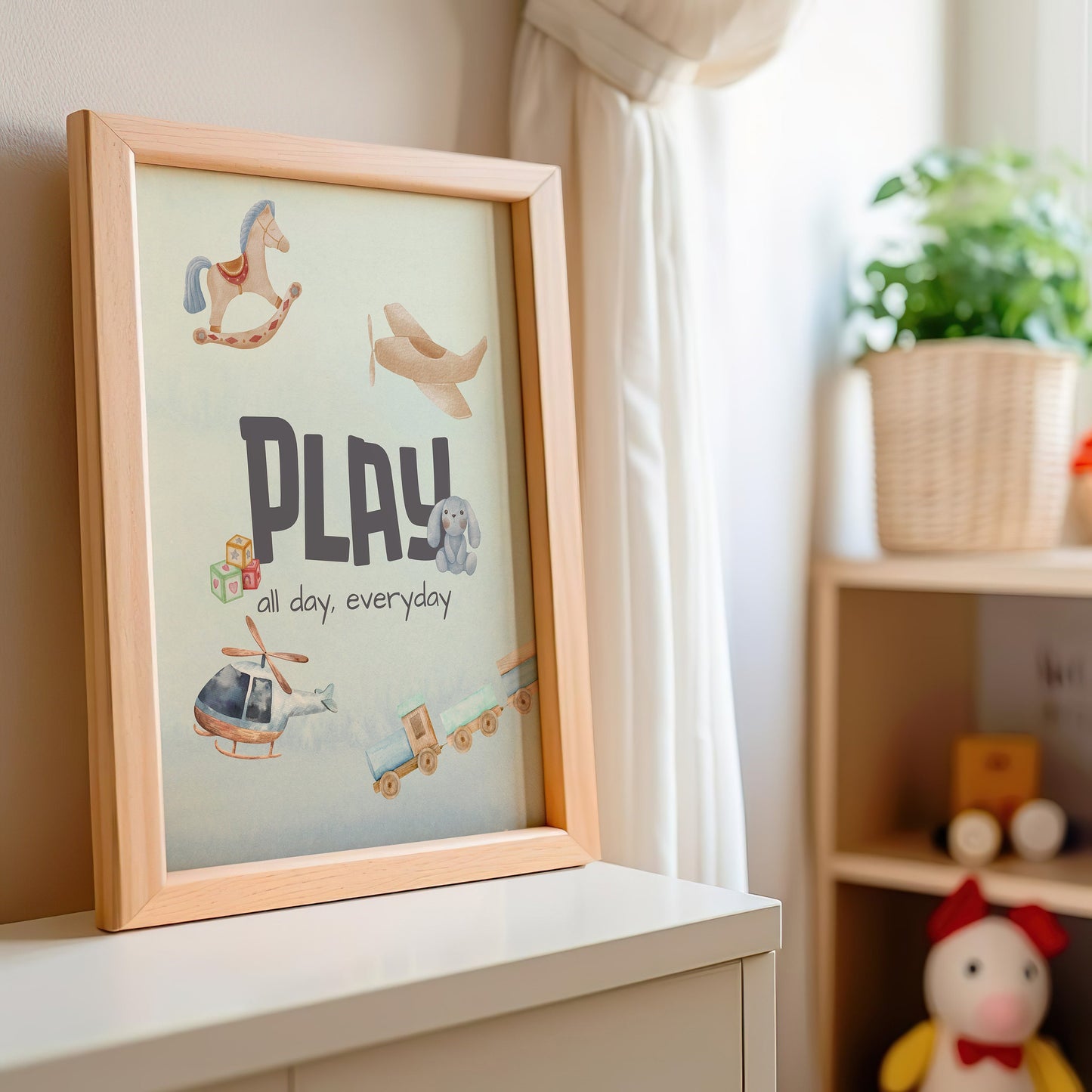 Kids Room Poster, Kids Decor, Playful Print, Childrens Room, Poster, Inspirational Quote Print, Nursery Decor, Toy Illustrations