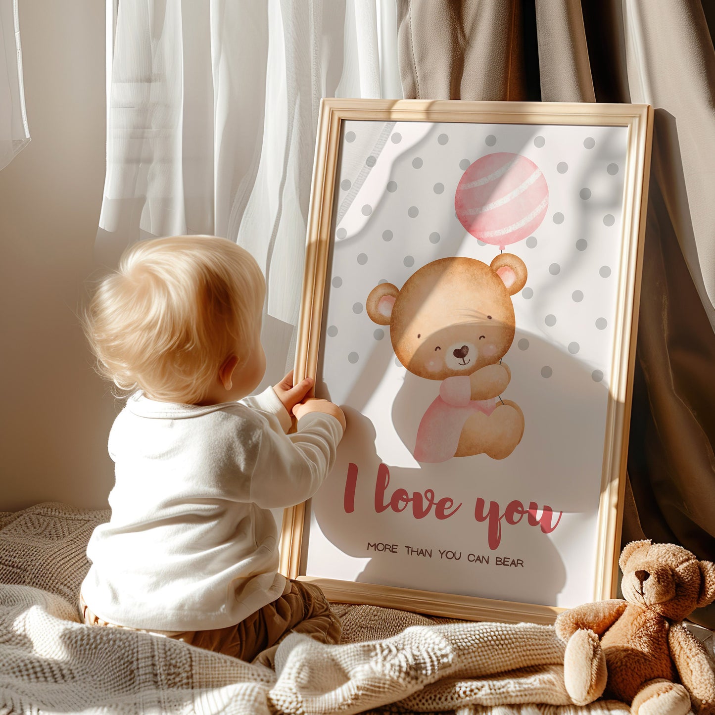 Bear Nursery Art, Kids Room Decor, Teddy Bear Wall Art, Inspirational Quote Print, Nursery Poster, Nursery Decor, Kids Room Art