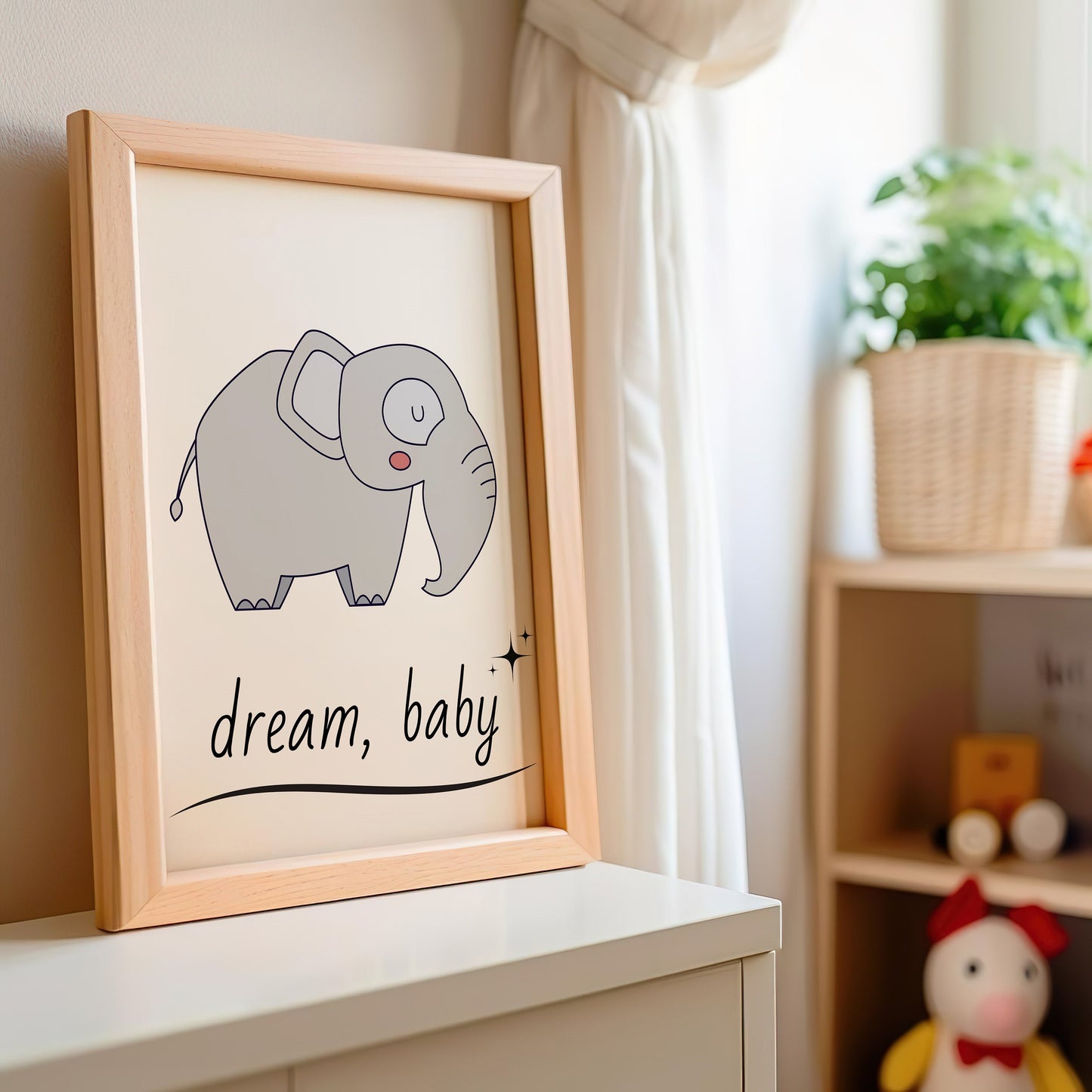 Dream Baby Nursery Art, Kids Room Decor, Elephant Wall Art, Elephant Art, Wall Art, Poster For Kids, Kids Decor, Motivational Print