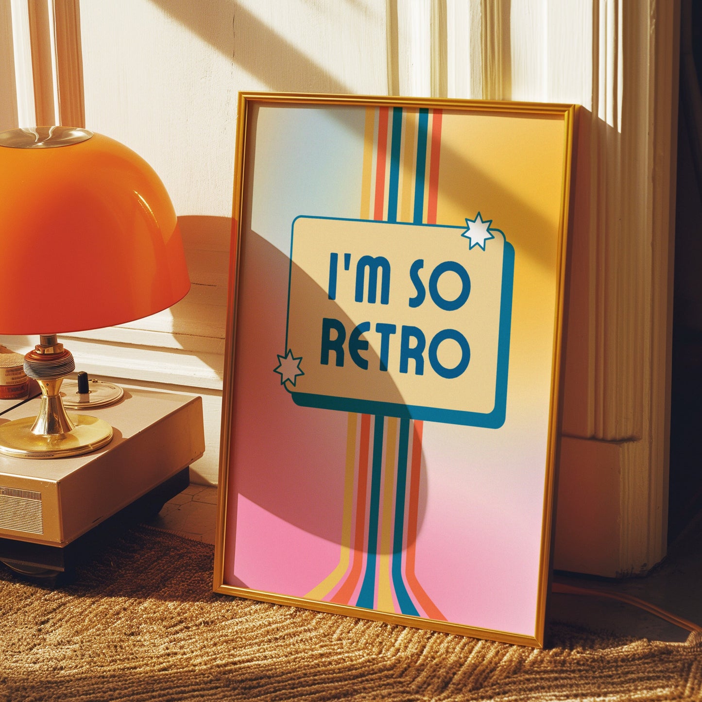 I'm So Retro Poster, 70s Rainbow Stripes Wall Art, Nostalgic Groovy Poster, Retro Home Decor, Nostalgic Decor, Groovy Retro Poster