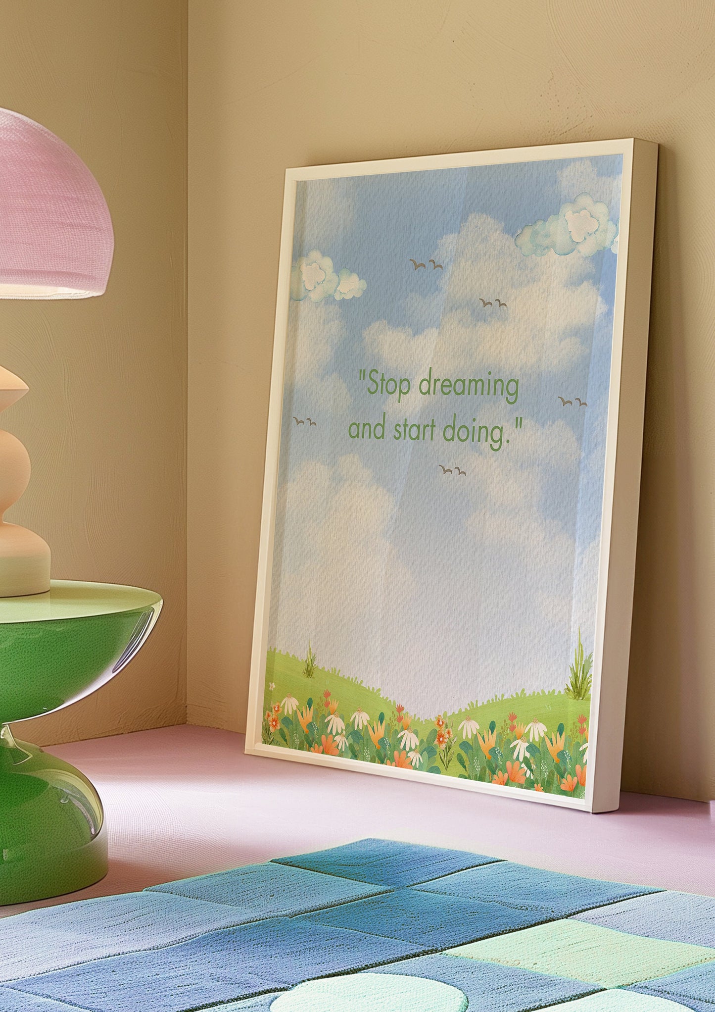 Stop Dreaming Start Doing, Inspirational Poster,  Motivational Wall Art, Nature-Themed Decor, Encouraging Print, Poster for Office