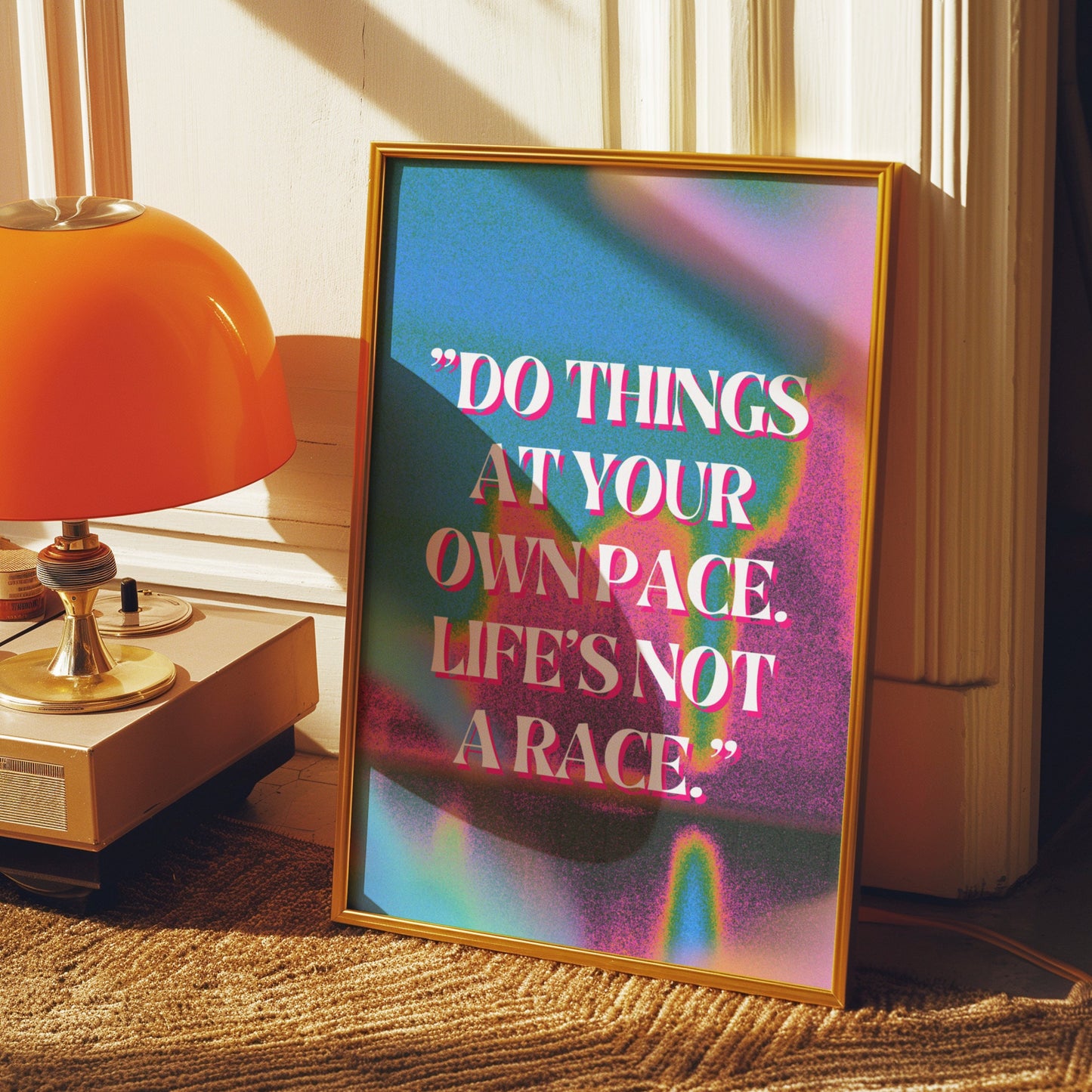 Motivational Poster, "Do Things at Your Own Pace", Colorful Wall Art, Positive Affirmation Print, Colorful Art, Positive Vibe, Modern Poster