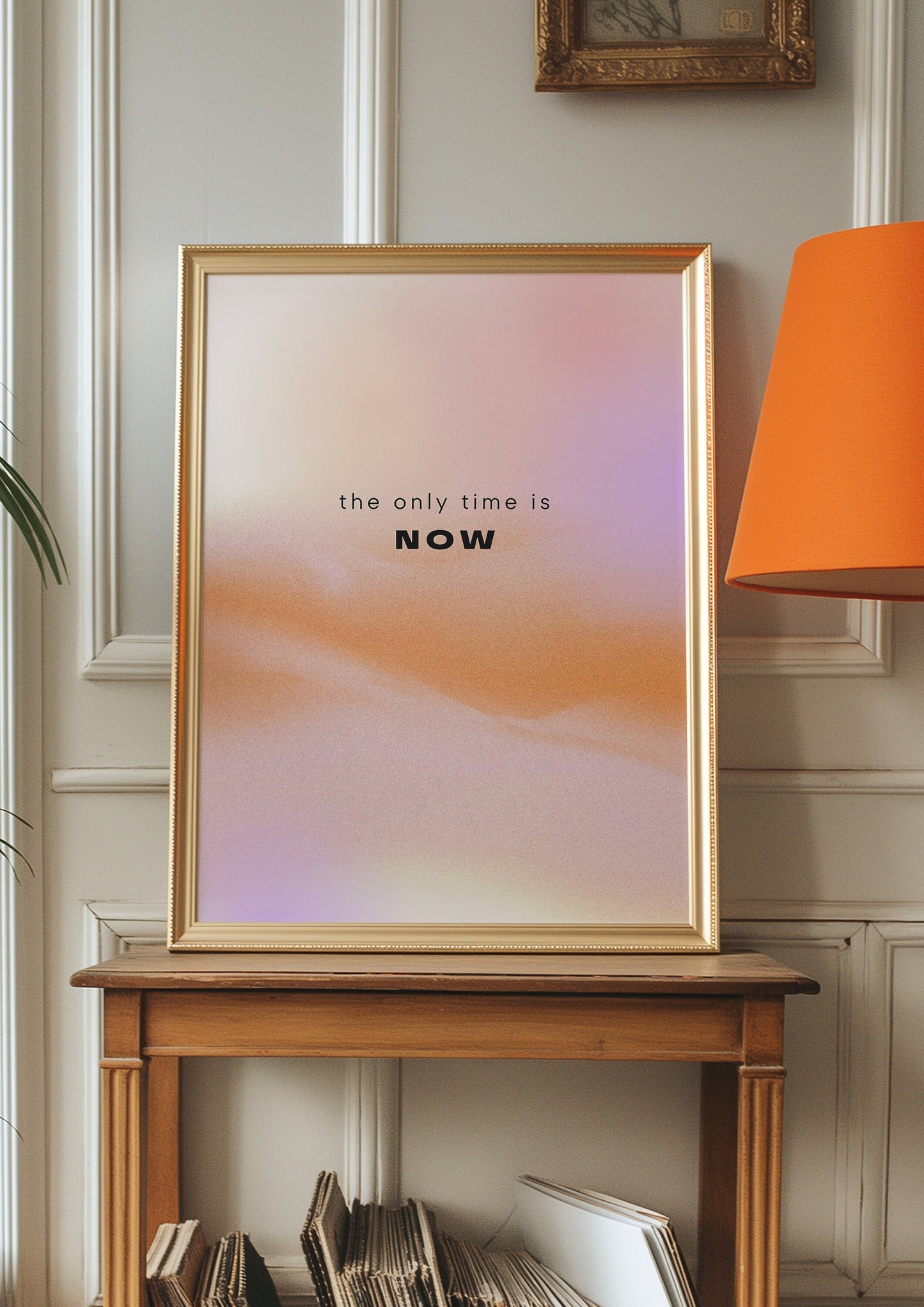 The Only Time is Now Poster, Gradient Wall Art, Motivational Quote Decor, Inspirational Print, Positive Vibes Artwork, Minimalist Poster