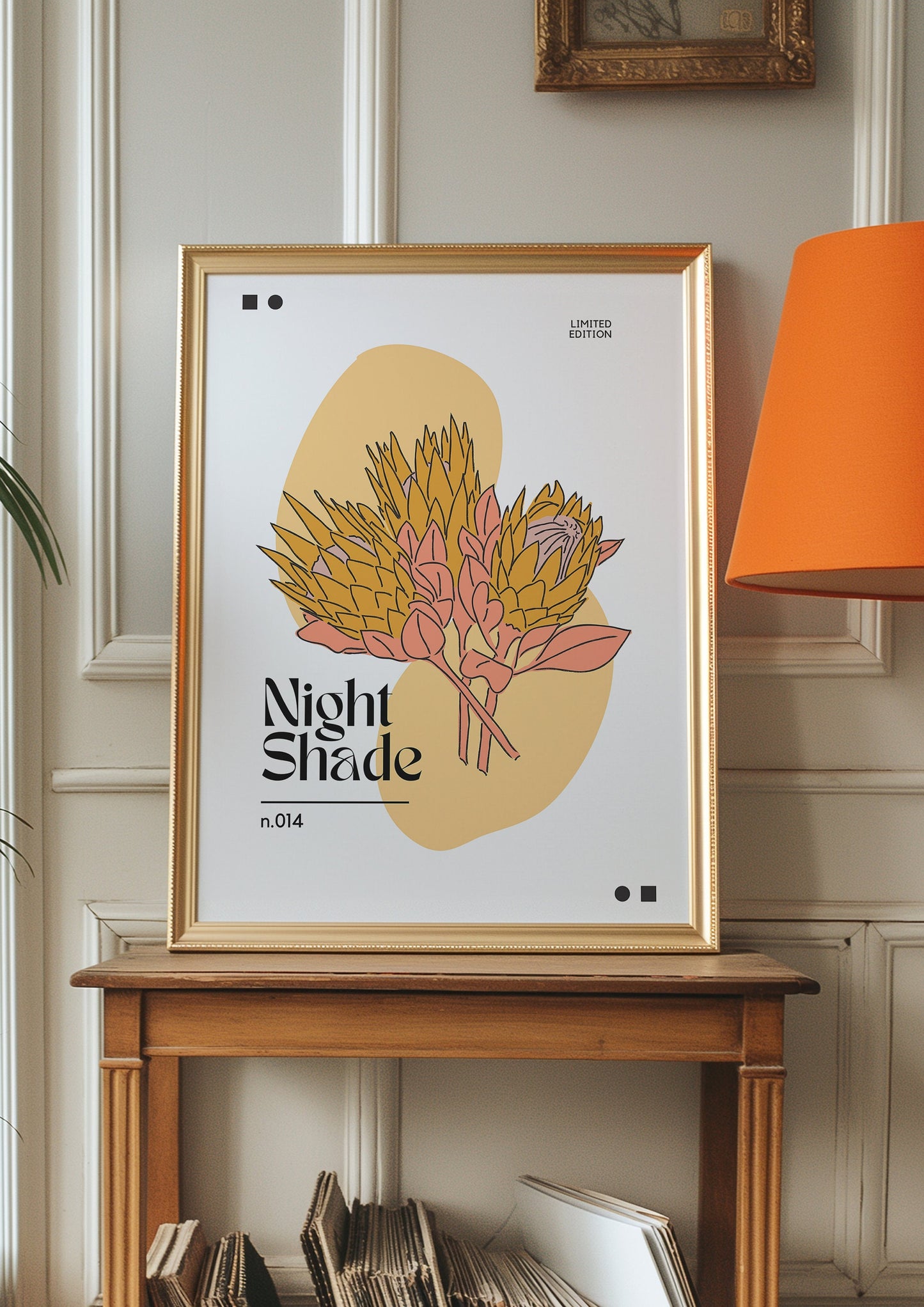 Night Shade Botanical Art Poster, Modern Minimalist Floral Print, Earthy Tones Home Decor, Limited Edition Nature-Inspired Wall Art