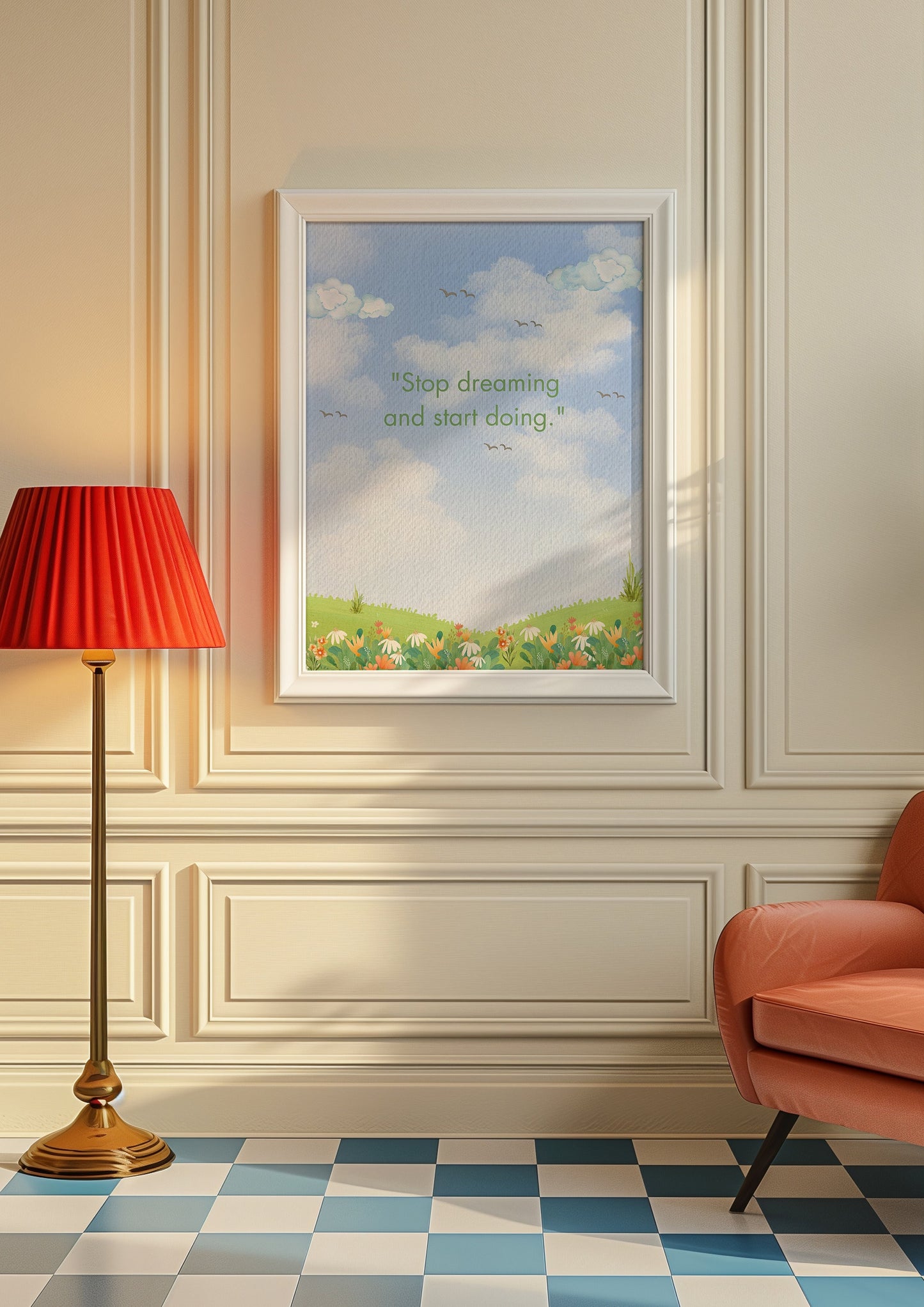 Stop Dreaming Start Doing, Inspirational Poster,  Motivational Wall Art, Nature-Themed Decor, Encouraging Print, Poster for Office