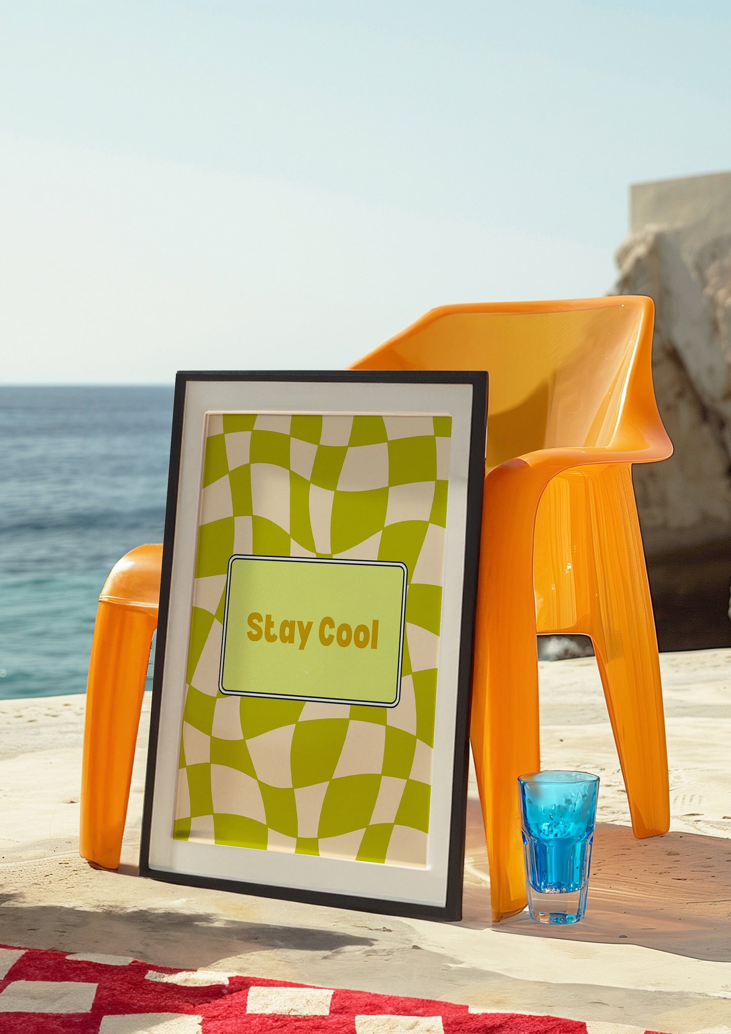 Stay Cool Groovy Poster, Motivational Wall Art, Retro Vibes Decor, Positive Affirmation Print, Positive Vibes Poster, Modern Retro Poster