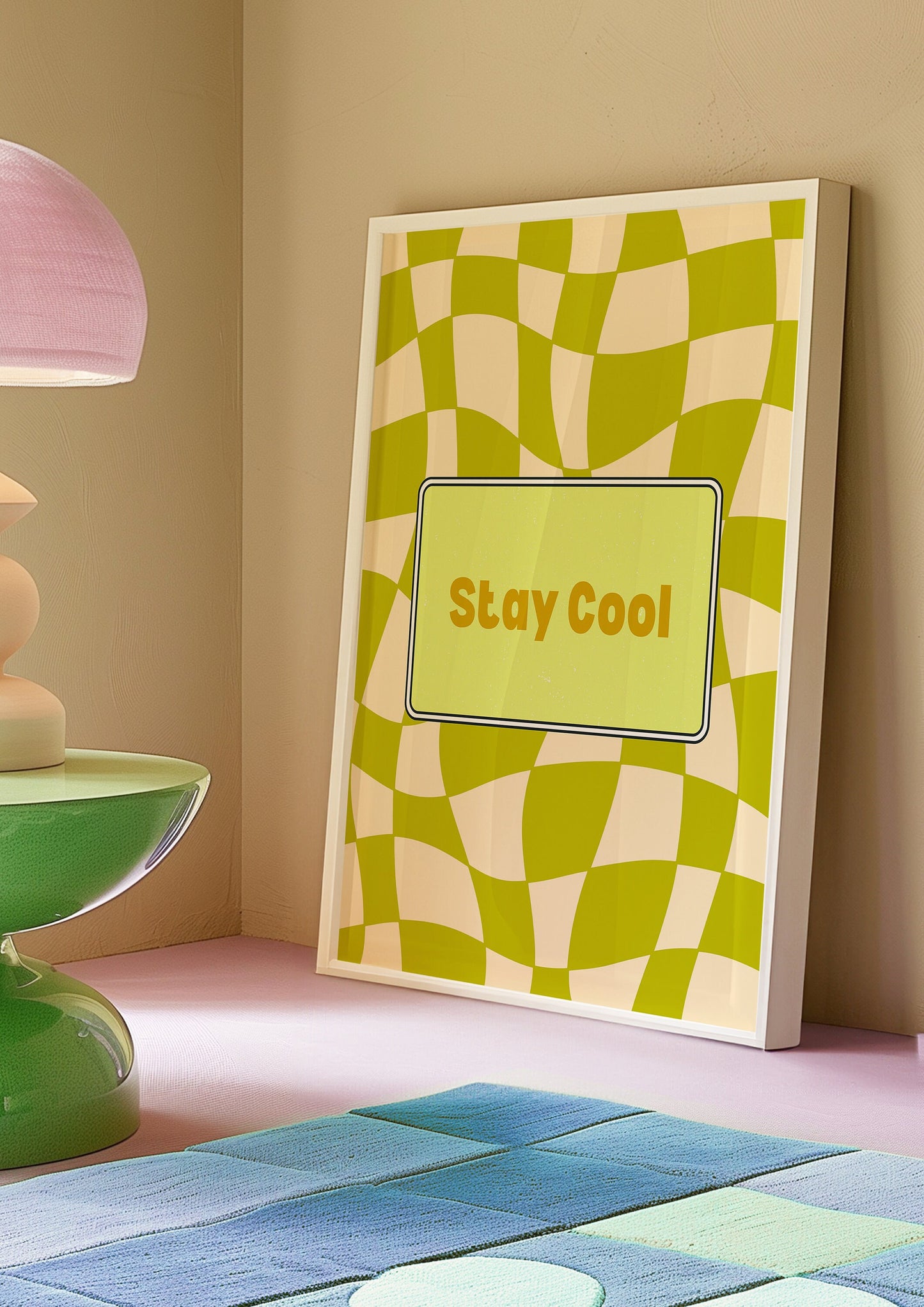 Stay Cool Groovy Poster, Motivational Wall Art, Retro Vibes Decor, Positive Affirmation Print, Positive Vibes Poster, Modern Retro Poster