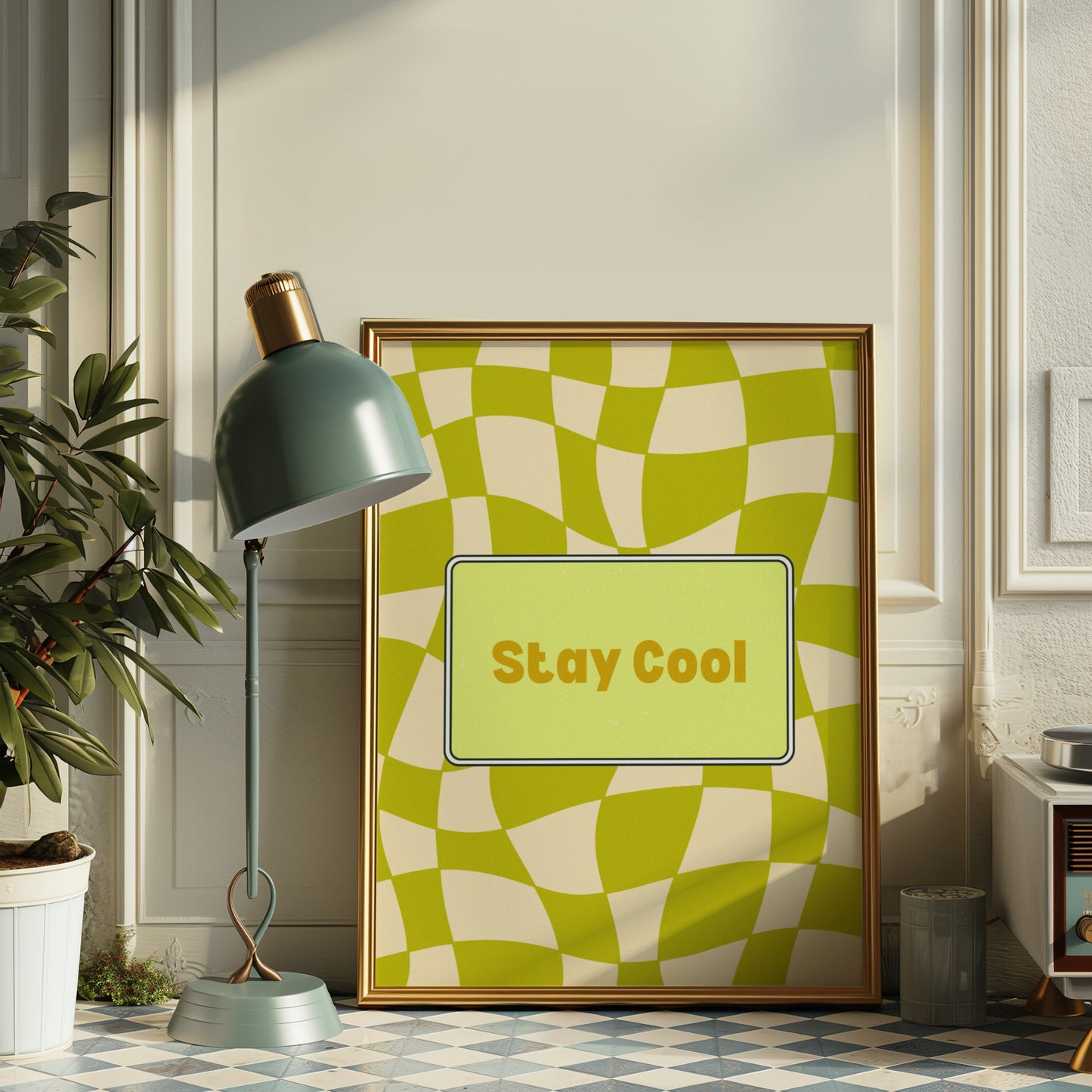 Stay Cool Groovy Poster, Motivational Wall Art, Retro Vibes Decor, Positive Affirmation Print, Positive Vibes Poster, Modern Retro Poster