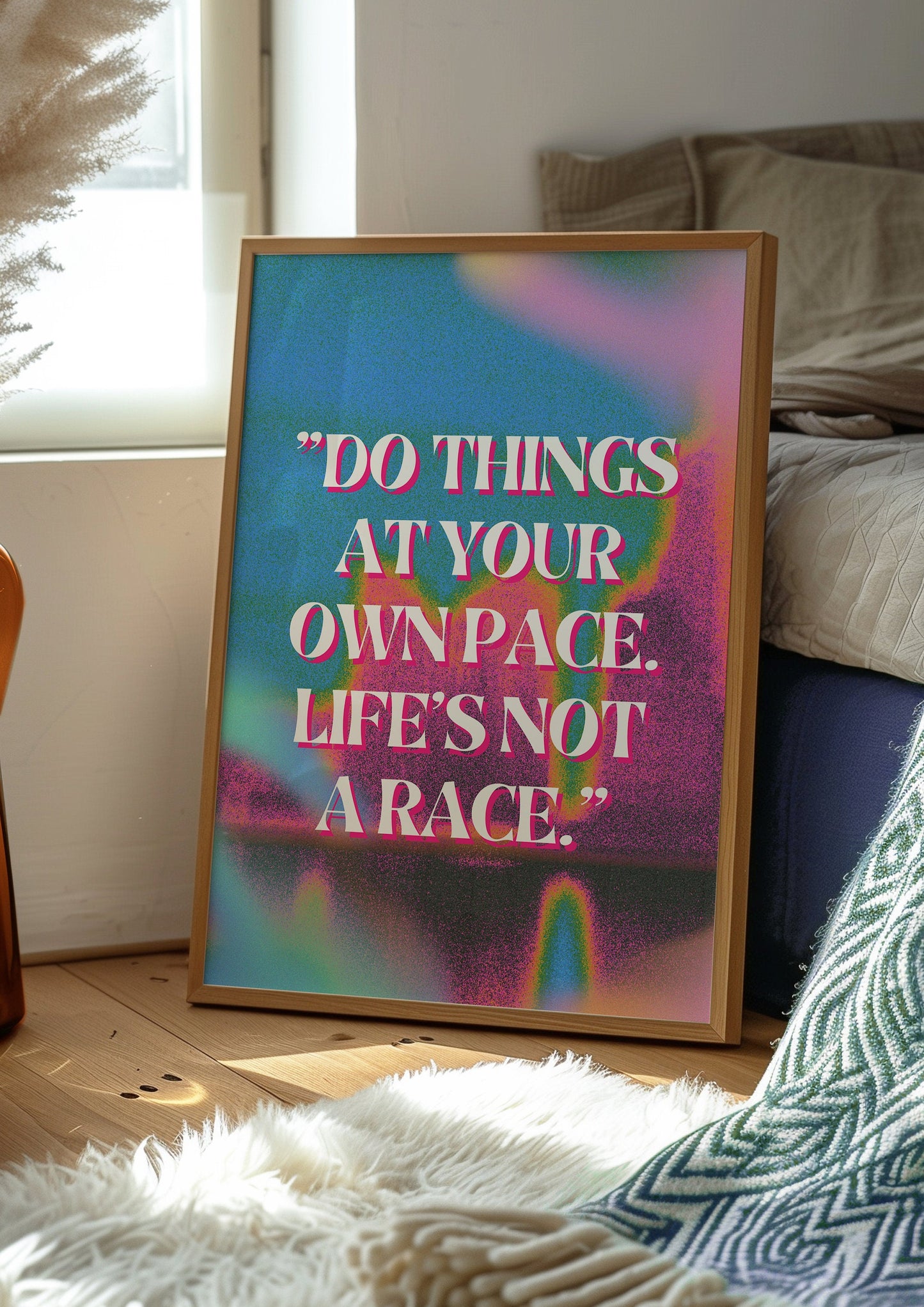 Motivational Poster, "Do Things at Your Own Pace", Colorful Wall Art, Positive Affirmation Print, Colorful Art, Positive Vibe, Modern Poster