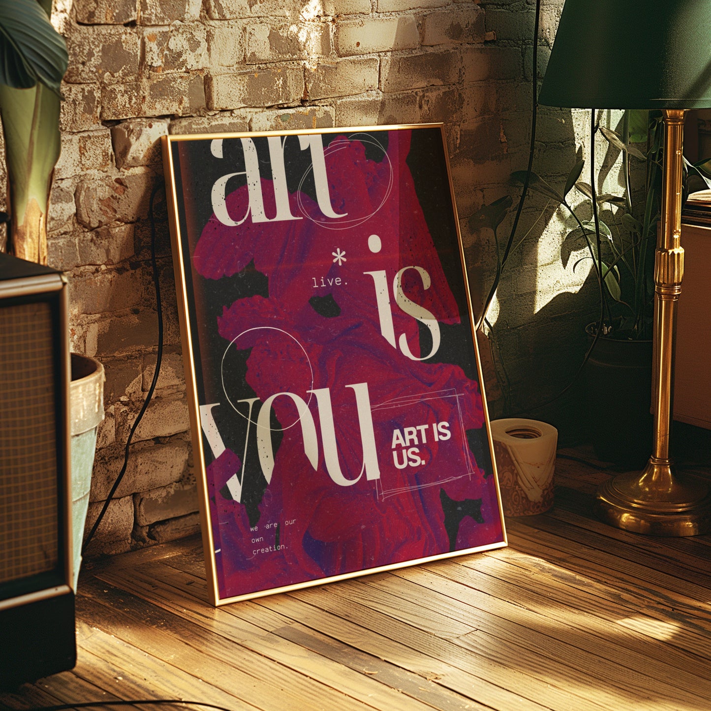 Art Is You Poster, Inspirational Wall Art, Motivational Quote Print, Red and Black Decor, Creative Room Decor, Empowering Art