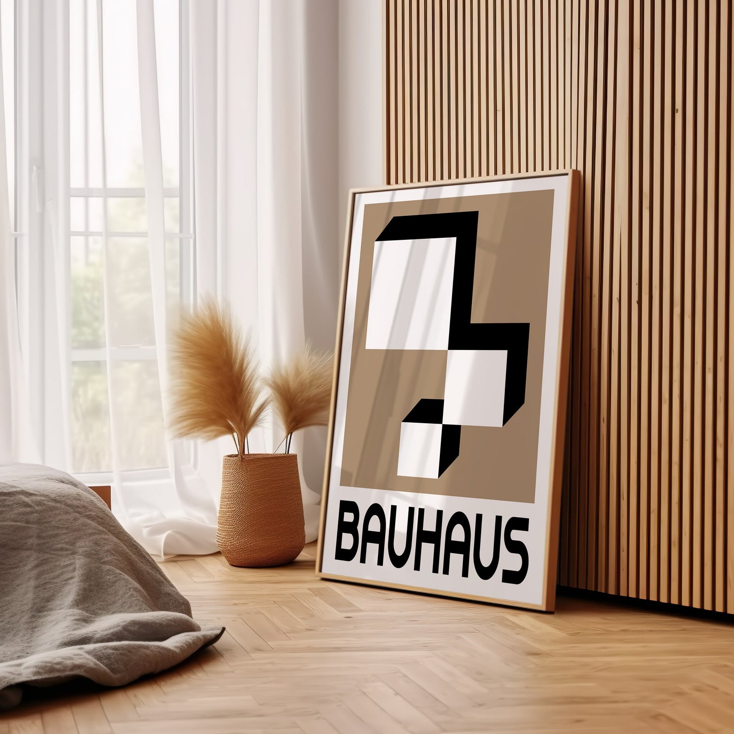 Bauhaus Exhibition Wall Art Set, Mid-Century Modern Geometric Prints, Black and Beige Bauhaus Posters, 3 Set of Poster, Bauhaus Collection