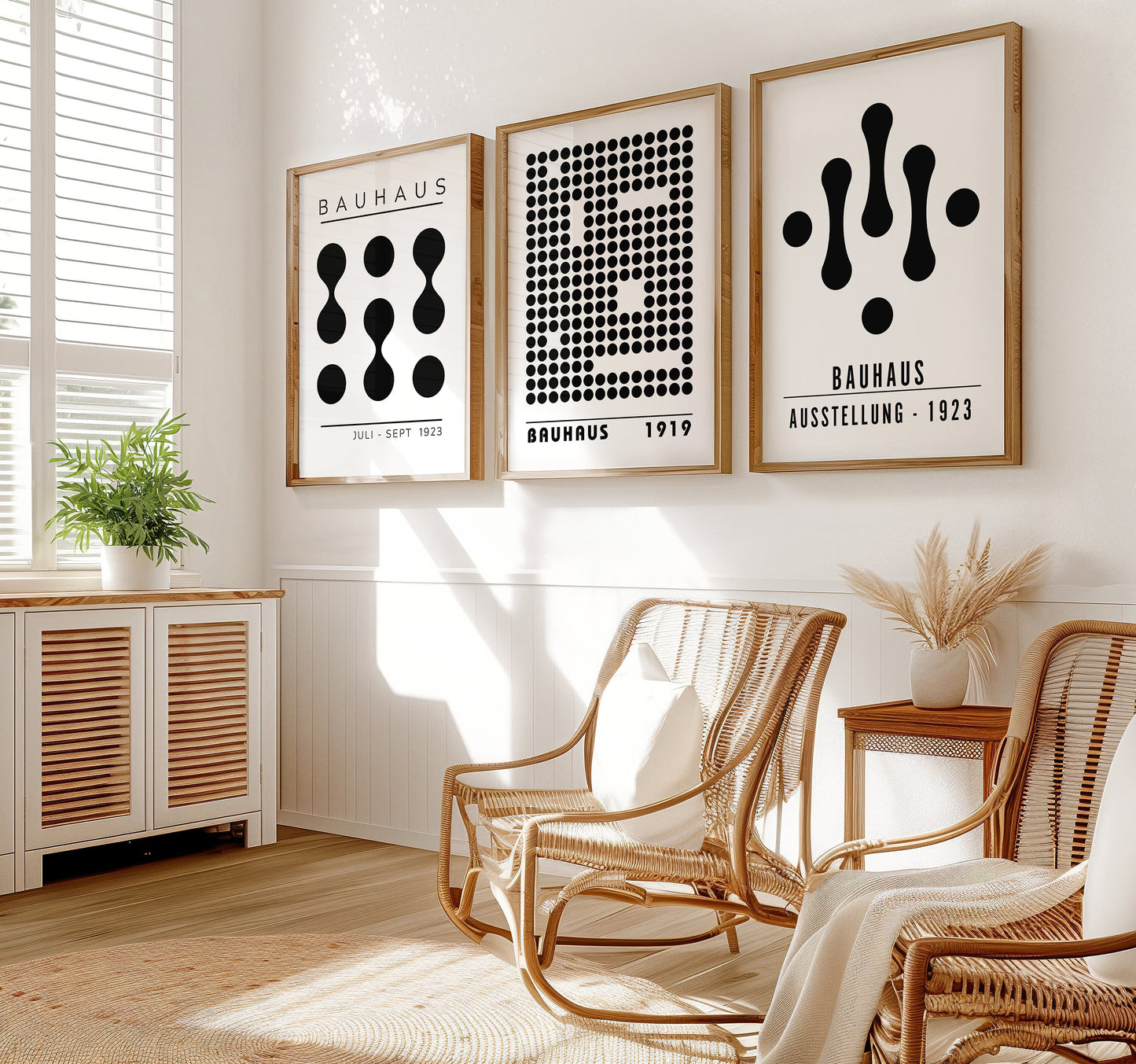 Bauhaus Black and White Poster Set, Abstract Geometric Art Prints, Bauhaus Designs, Minimalist Wall Art, Mid-Century Art, Bauhaus Exhibition