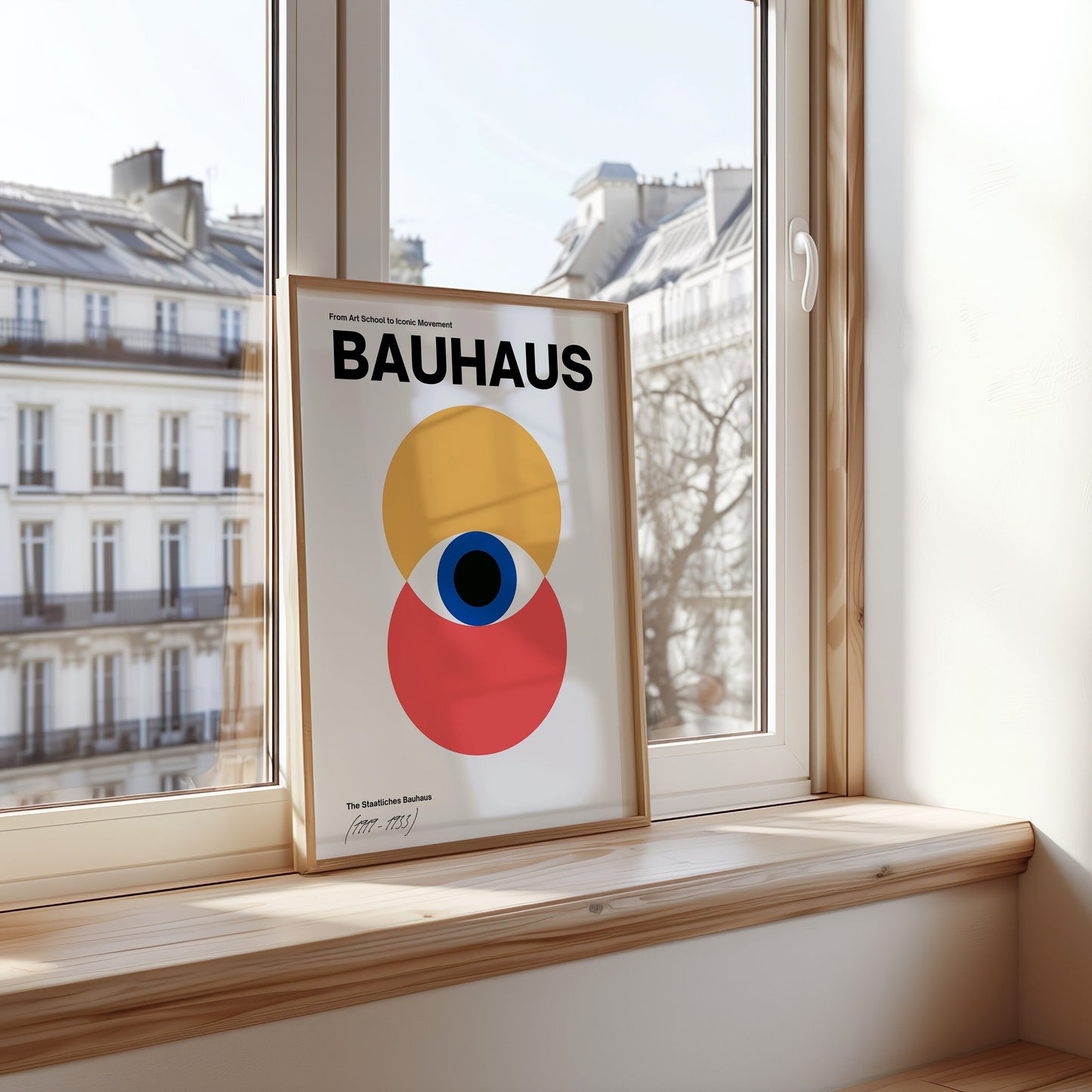 Set of 3 Bauhaus Posters, Geometric Art Prints, Mid-Century Modern Wall Decor, Minimalist Art for Home, Abstract Shapes Wall Art