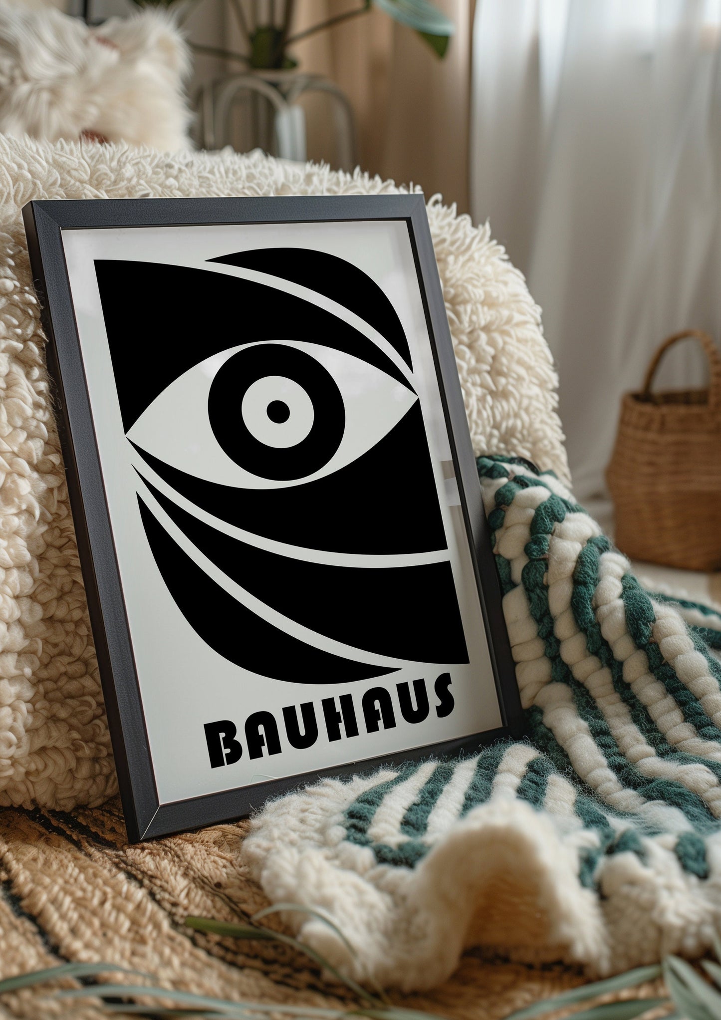 Bauhaus Eye Poster, Black and White Geometric Print, Minimalist Wall Art, Modern Bauhaus Decor, 1920s Bauhaus Design, Modern Art Poster