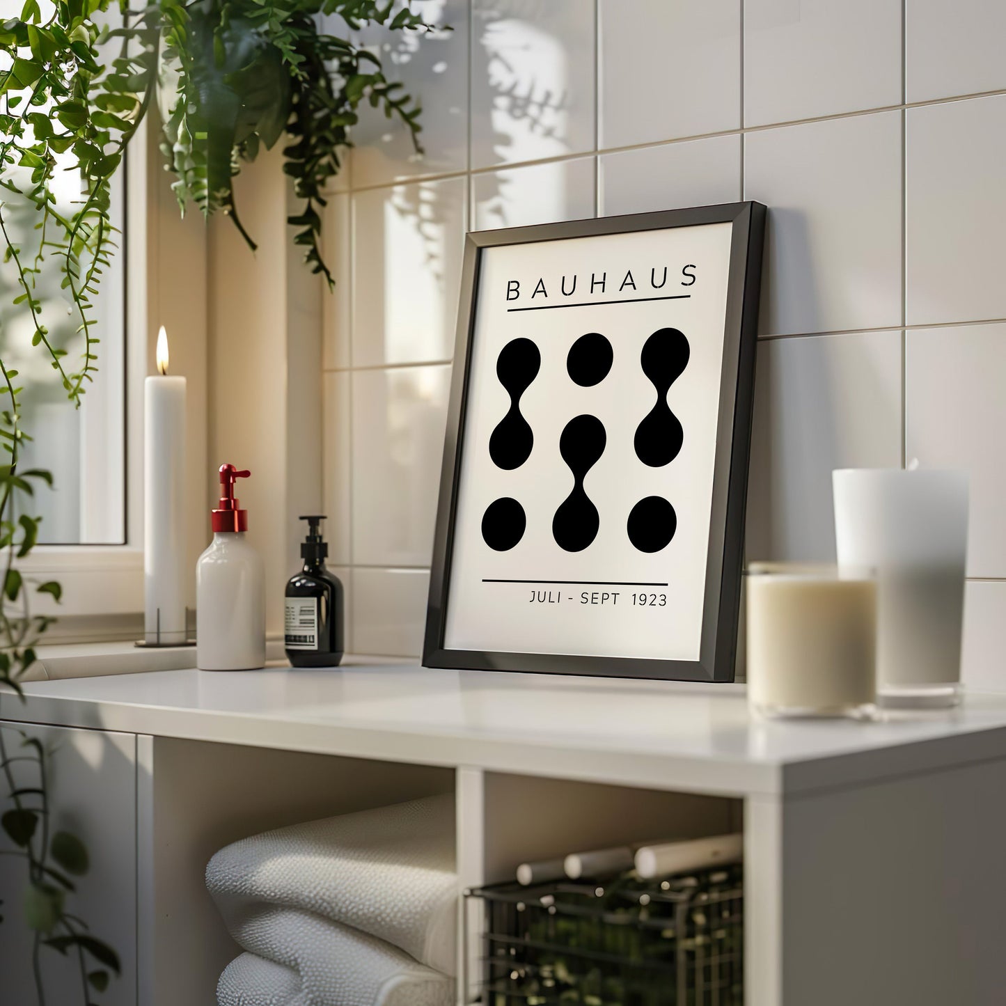 Bauhaus Exhibition Poster, Black and White Abstract Art, Minimalist Geometric Print, Bauhaus Juli-Sept 1923, Modern Wall Decor