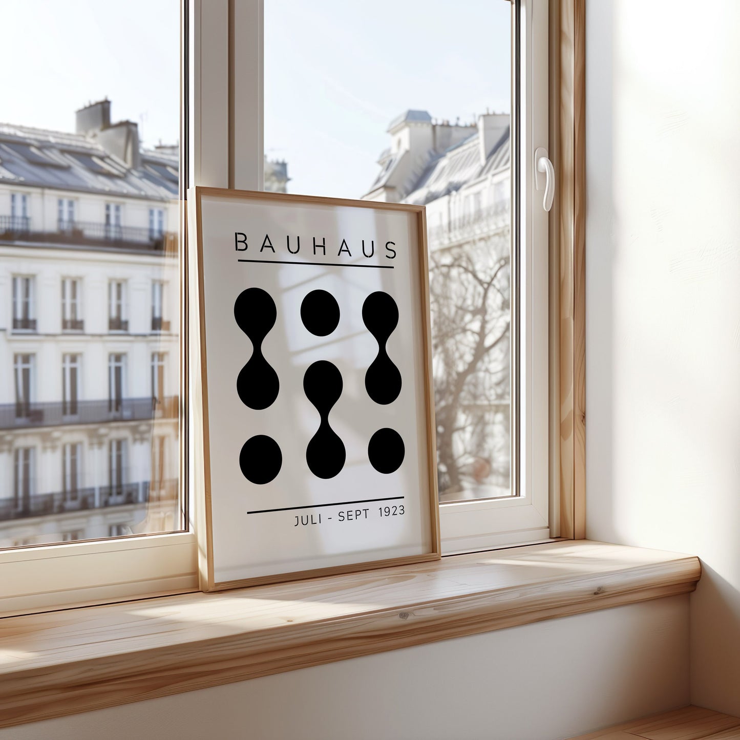 Bauhaus Exhibition Poster, Black and White Abstract Art, Minimalist Geometric Print, Bauhaus Juli-Sept 1923, Modern Wall Decor