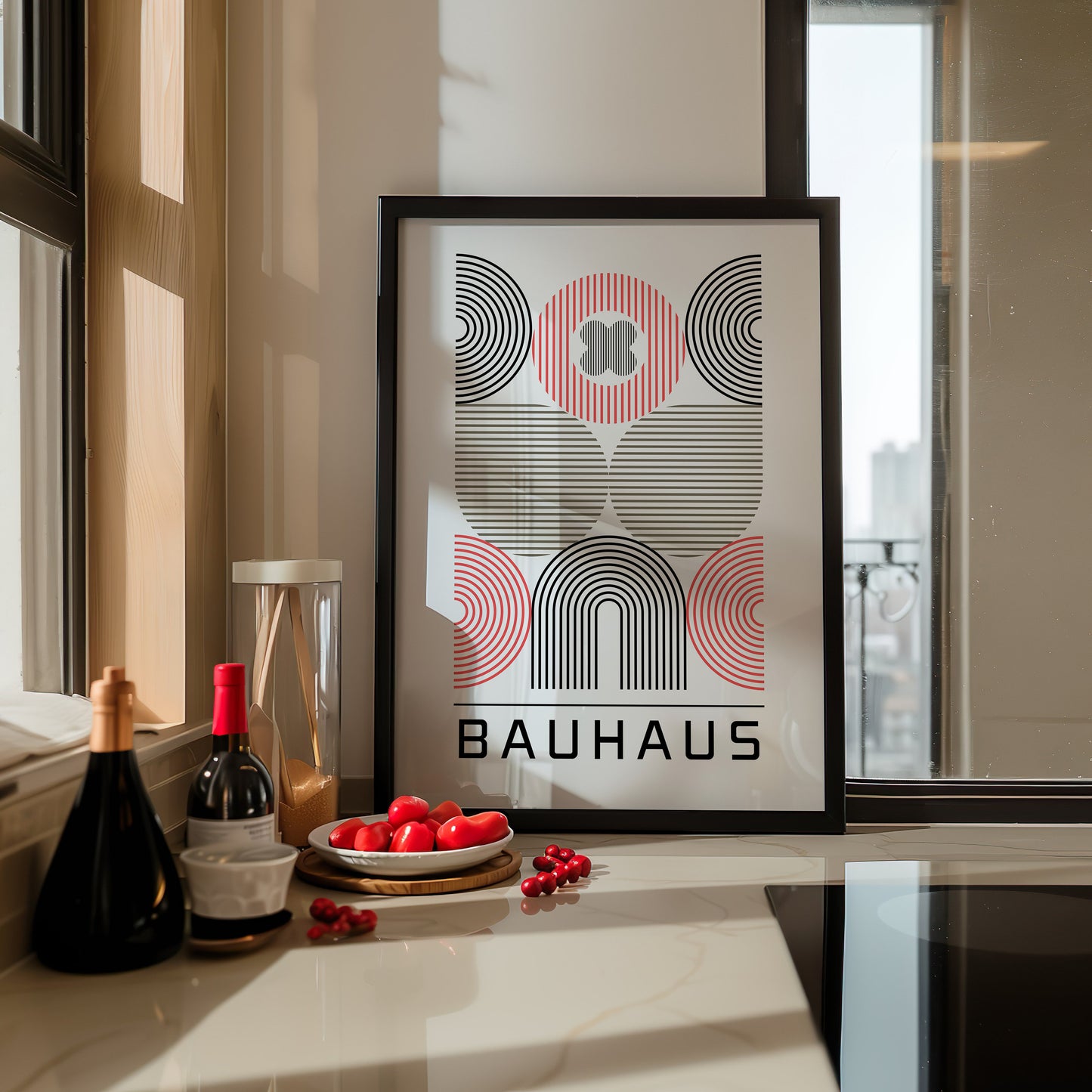 Bauhaus Art Print, Abstract Geometric Poster, Modern Wall Decor, Mid-Century Design, Minimalist Bauhaus Art, Retro Abstract Artwork