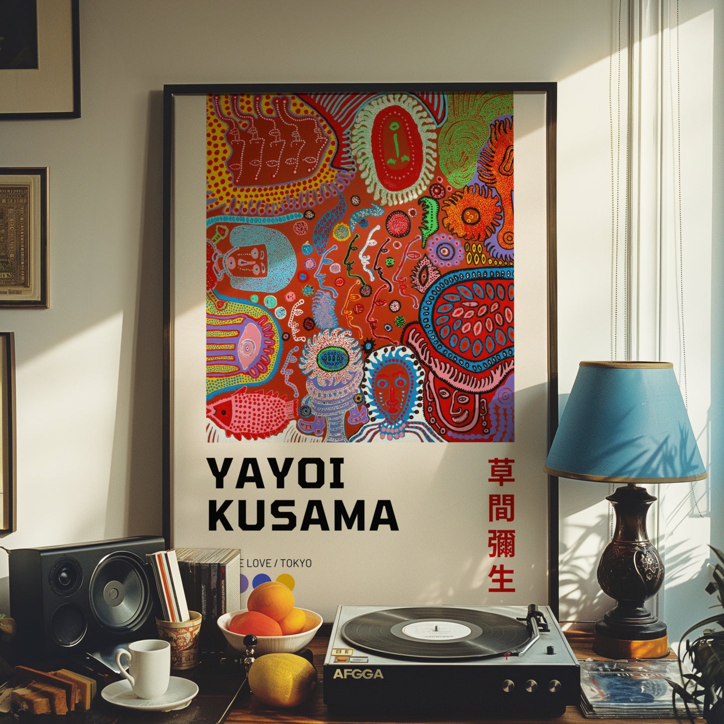 Yayoi Kusama "Give Me Love" Tokyo Poster, Vibrant Abstract Art, Contemporary Japanese Pop Art Print, Colorful Psychedelic Dot Design, Poster