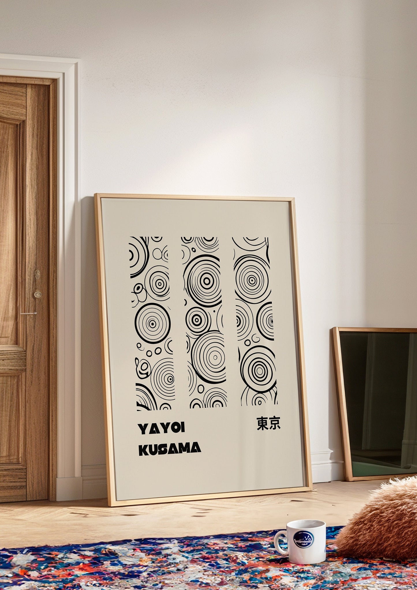 Yayoi Kusama Circles of Life Print, Tokyo Modern Japanese Art, Minimalist Abstract Poster for Elegant Interiors, Famous Posters