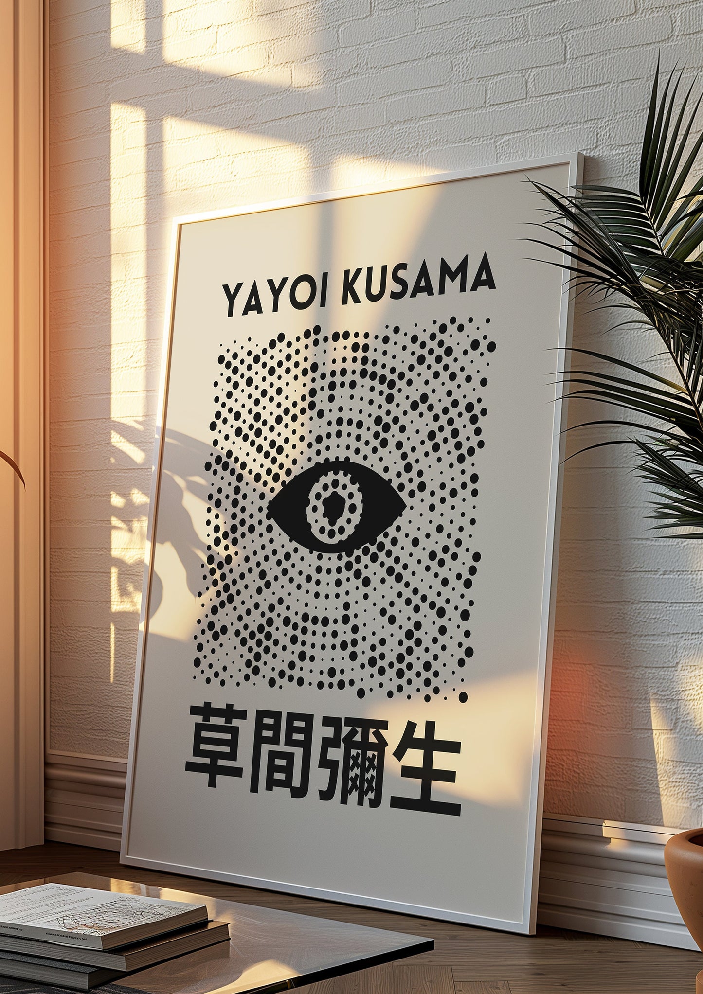 Yayoi Kusama Eye Poster, Black Dots Minimalist Art, Japanese Contemporary Wall Art, Abstract Kusama Print, Eye Wall Art, Japanese Poster