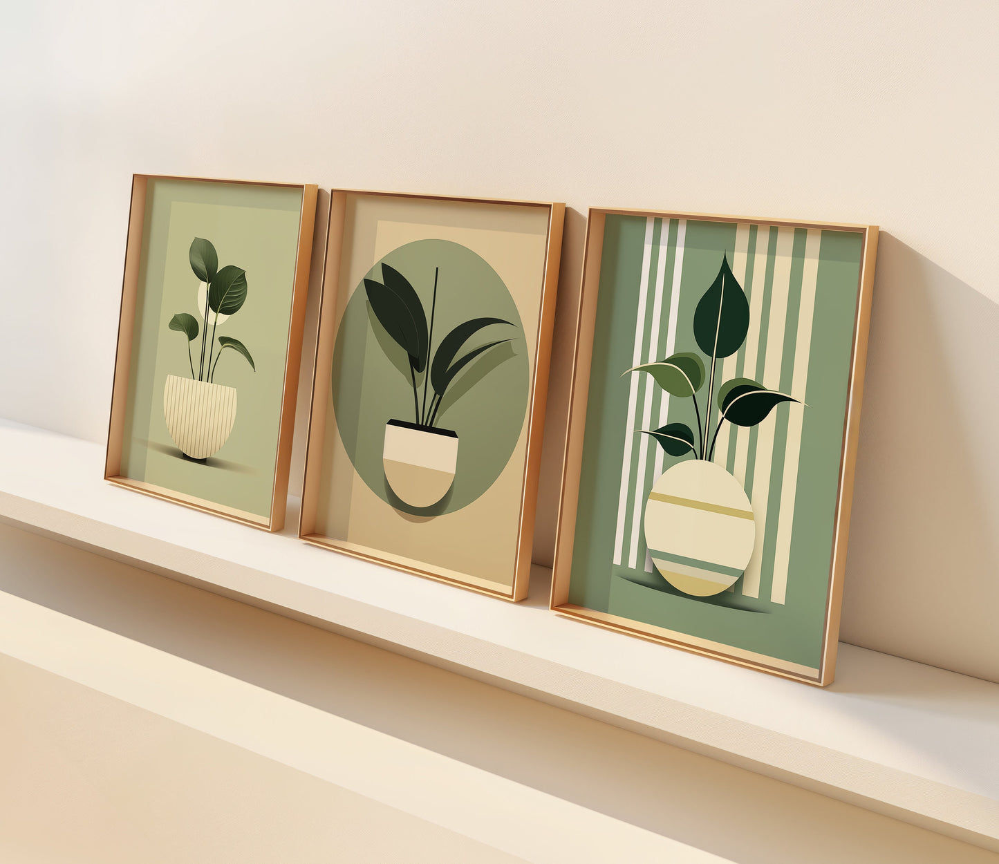 Set of 3 Modern Plant Art Prints, Minimalist Botanical Wall Art, Greenery Decor, Gorgeous Home Plant Figures, Cozy Room Art, Botanic Vibes