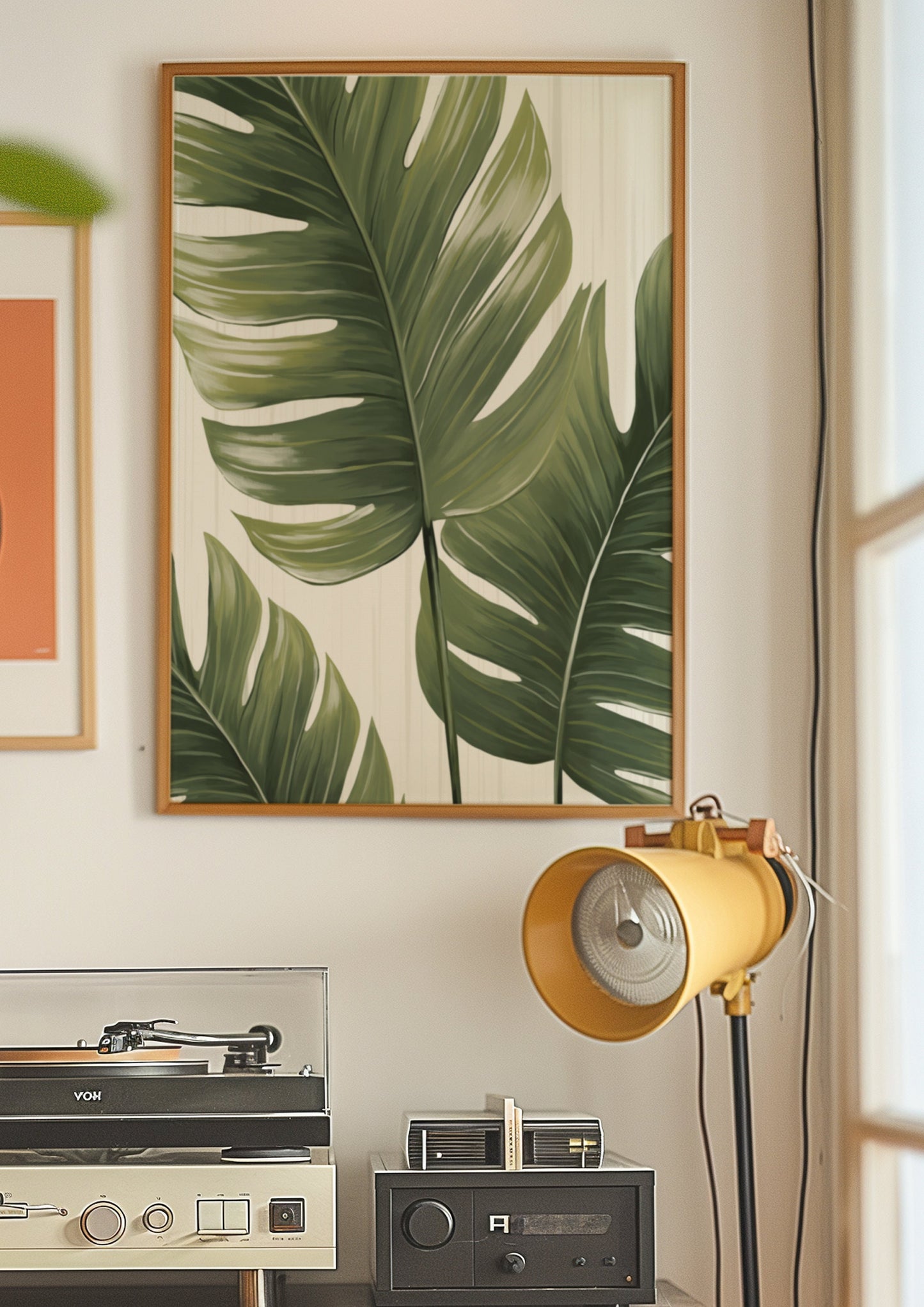 Tropical Monstera Leaf Poster, Green Leaf Botanical Print, Jungle-Inspired Art, Tropical Decor, Monstera Plant Poster, Leaf Illustration