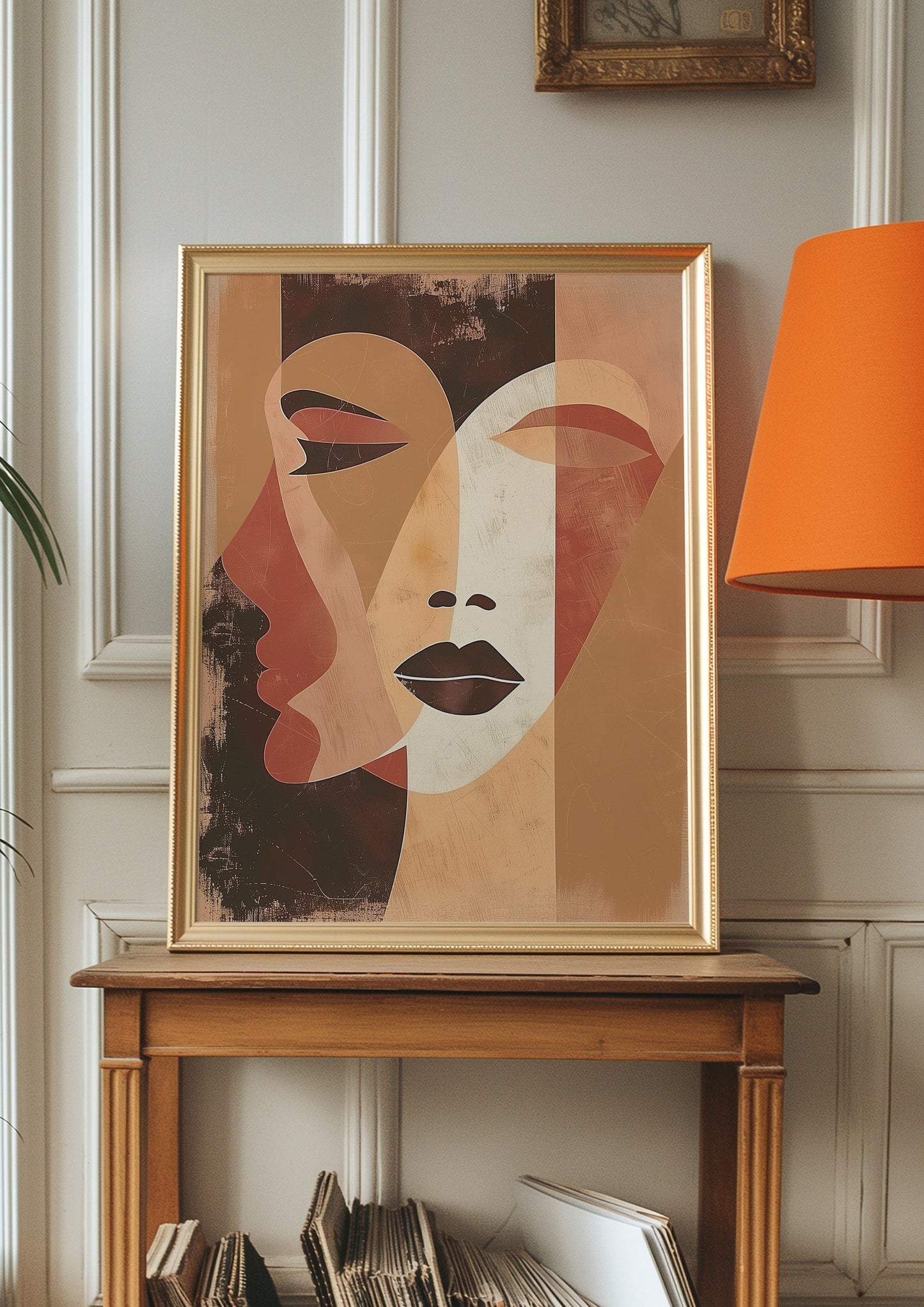 Abstract Faces and Waves Poster Set, Boho Wall Art, Three Piece Modern Art Prints, Earthy Tones Decor, Minimalist Bohemian Poster Set