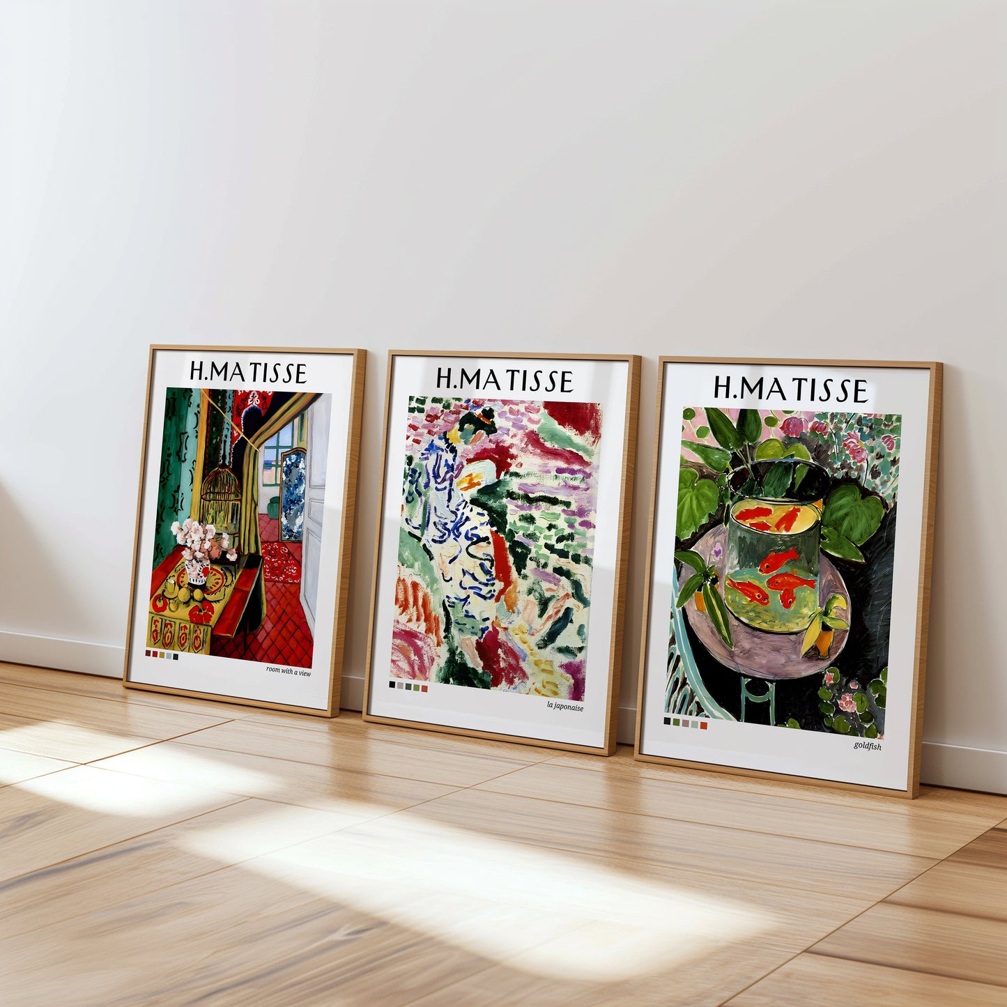 Henri Matisse Poster Set, 'Goldfish', 'La Japonaise', 'Room with a View', Colorful Modern Art Prints, Set of Three, Abstract Wall Art