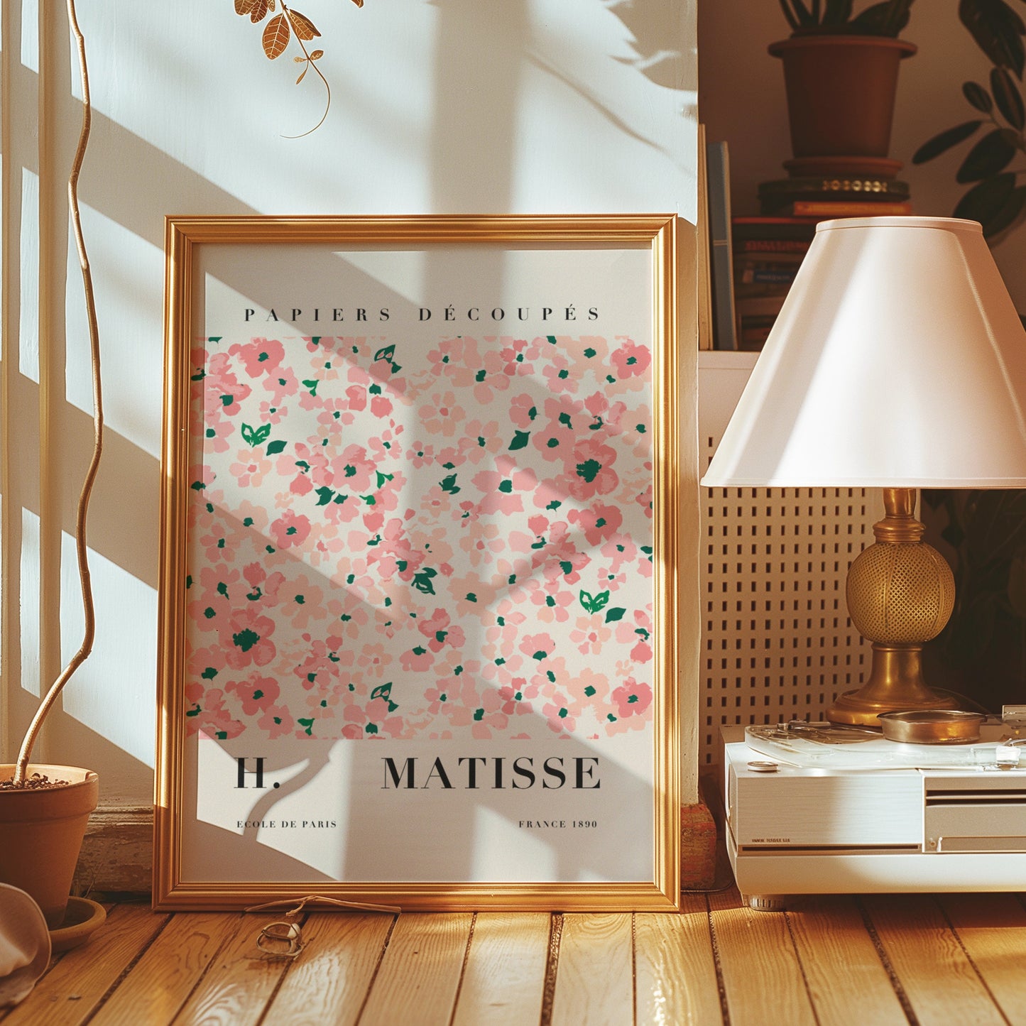 Henri Matisse Flowers Print, Floral Wall Art, Pink Flower Poster, Papiers Découpés Art, Modern Floral Art Print, French Art, Ecole de Paris