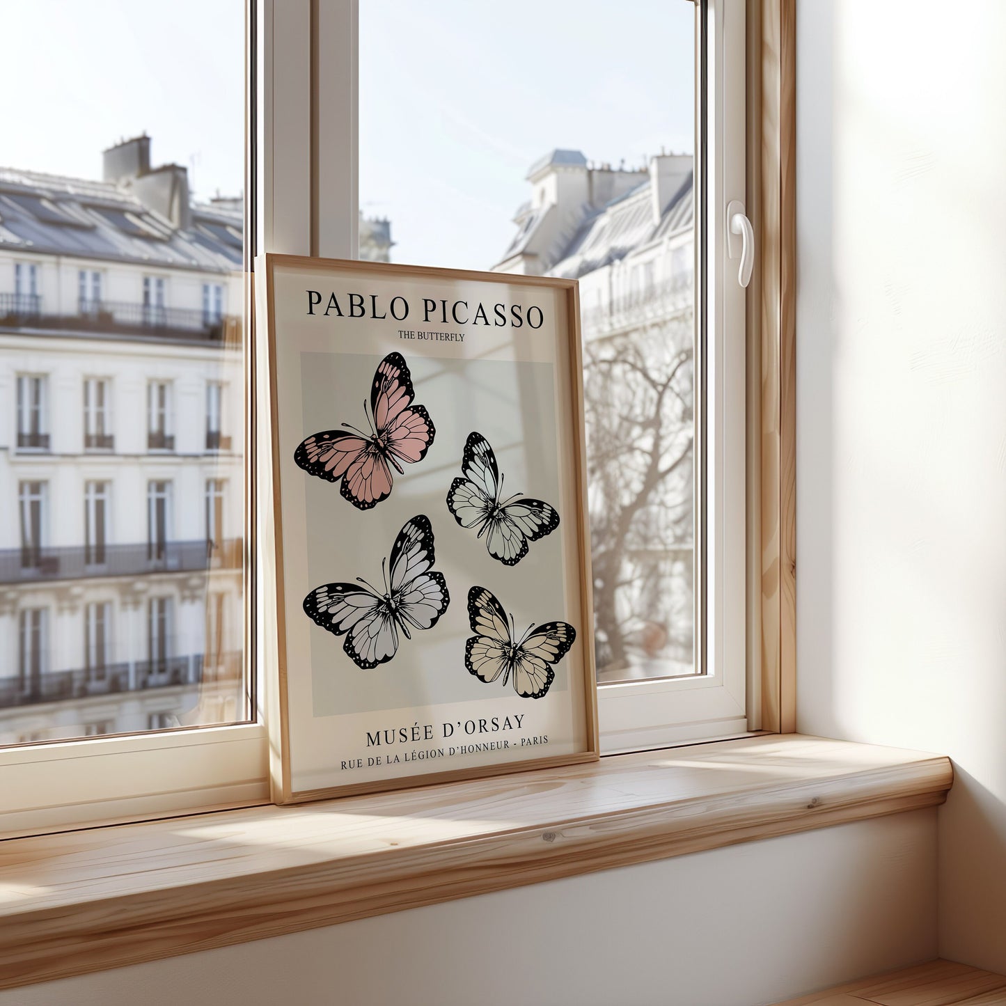 Picasso Butterfly Print, Minimalist Butterfly Poster, Soft Pastel Wall Art, Musee D'Orsay Reproduction, Nature-Inspired Art Print, Picasso